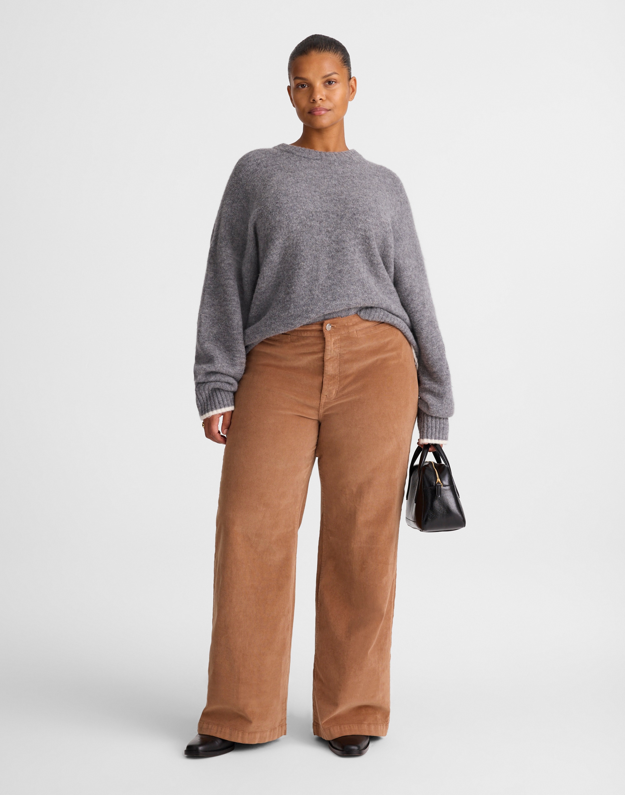 the plus wide-leg pant in corduroy