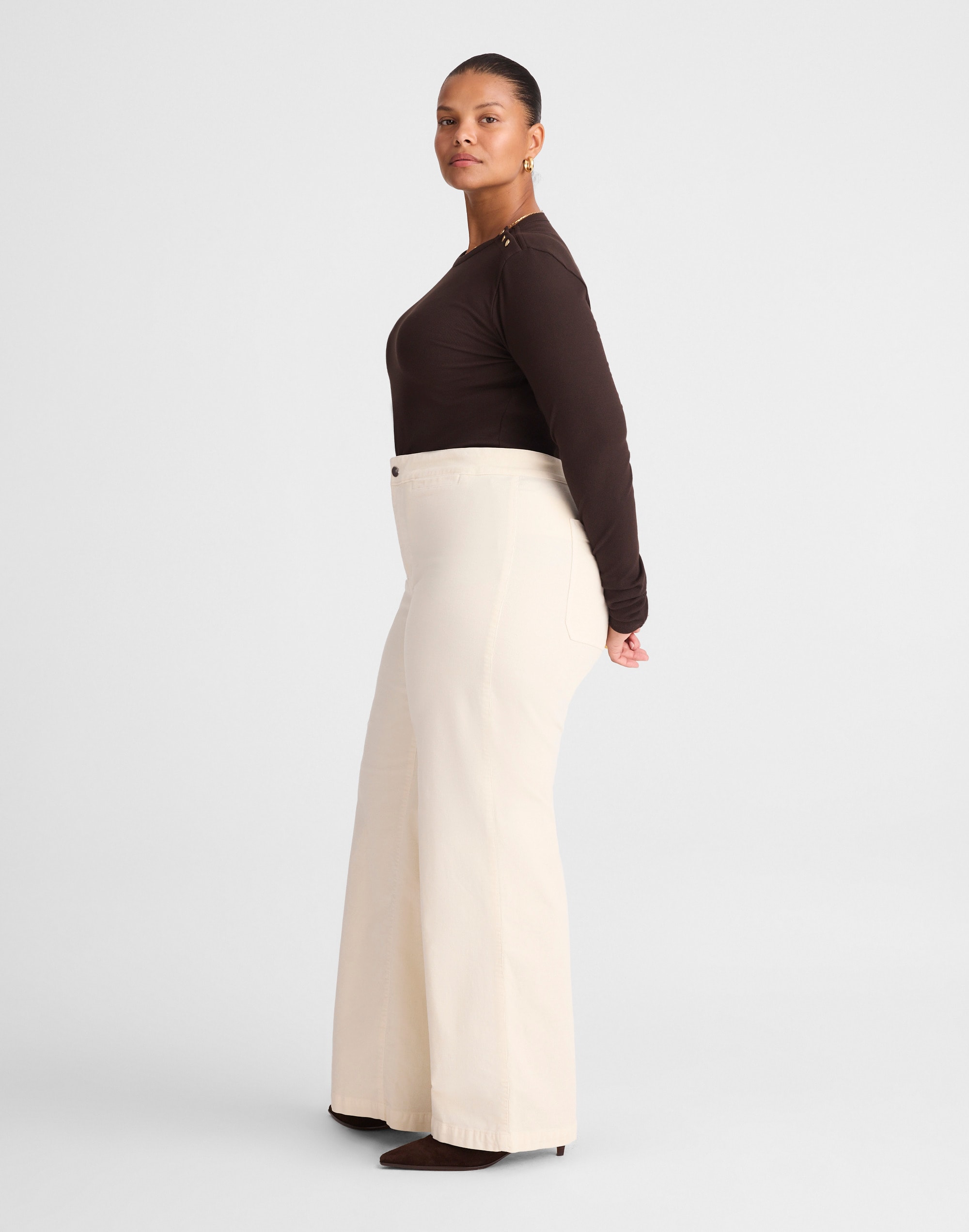 The Plus Wide-Leg Pant in Corduroy