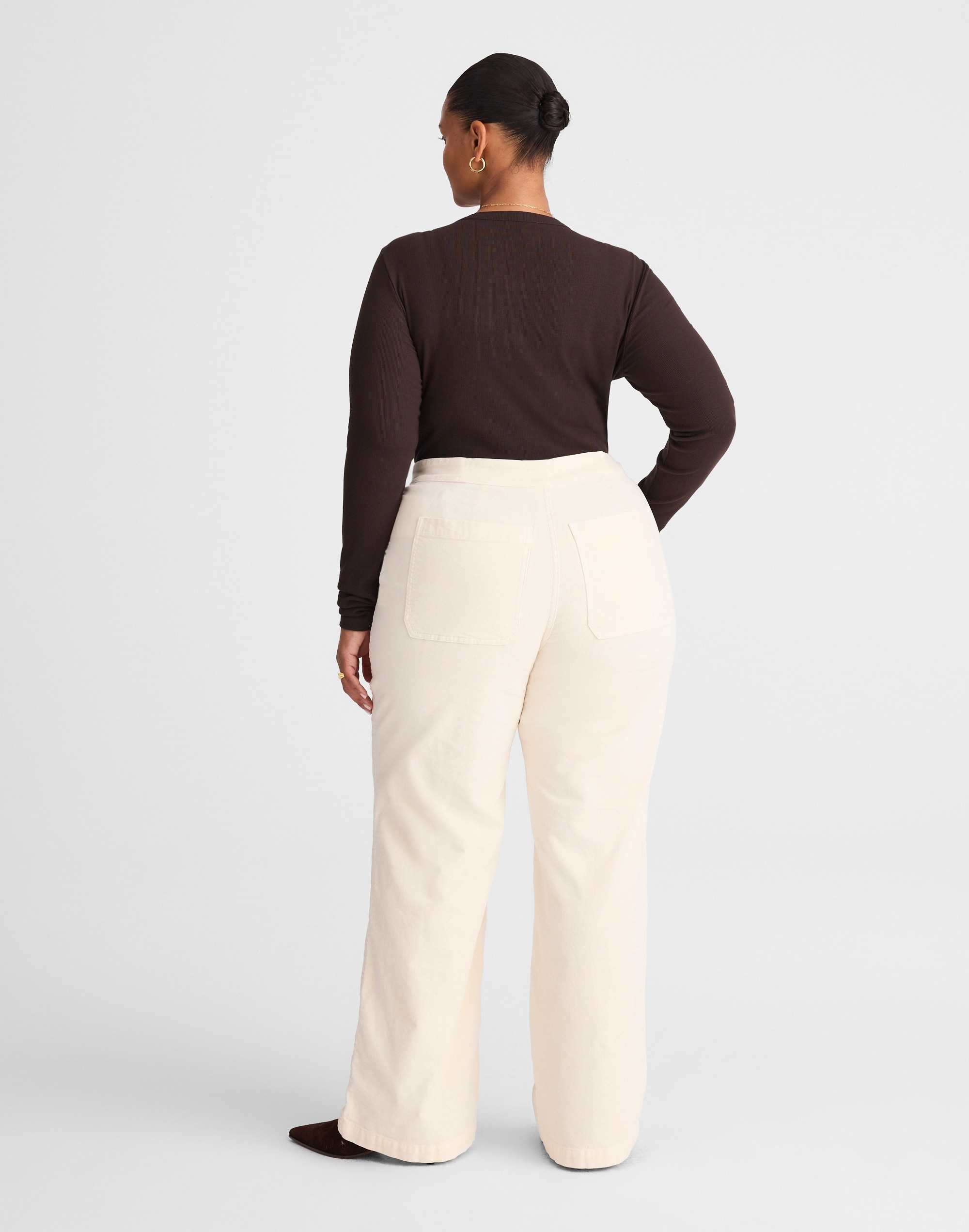 The Plus Wide-Leg Pant in Corduroy