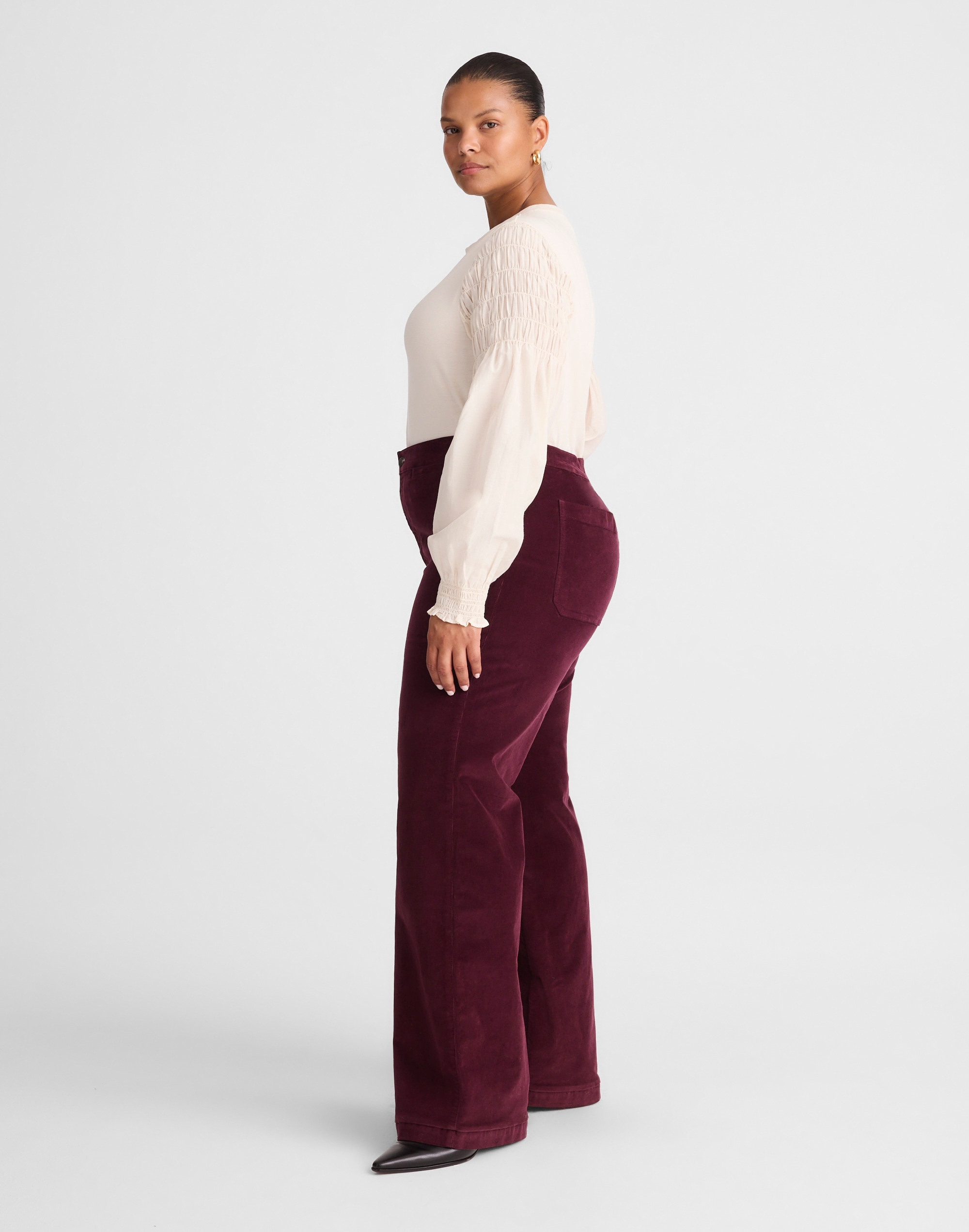 The Plus Wide-Leg Pant in Corduroy