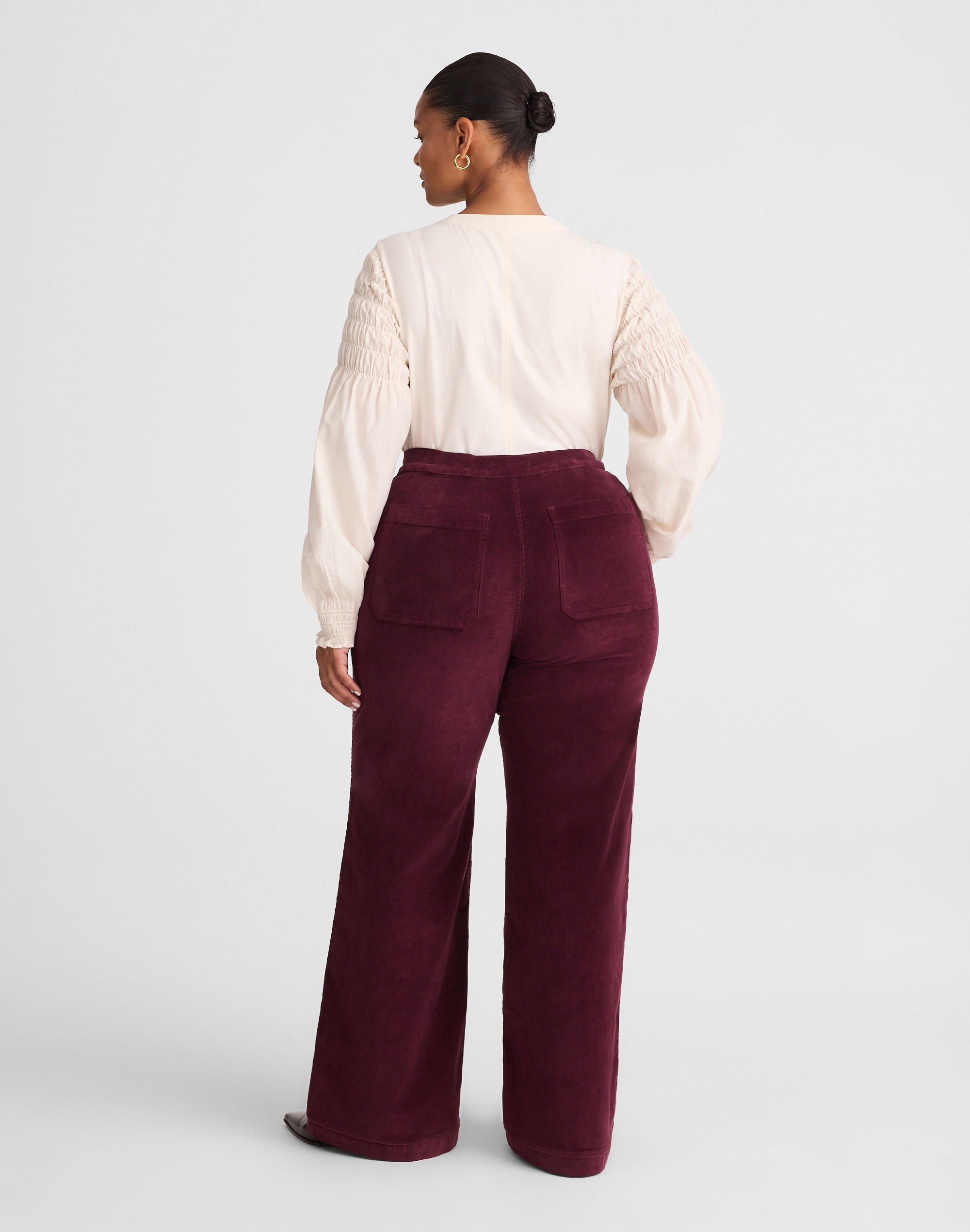 The Plus Wide-Leg Pant in Corduroy