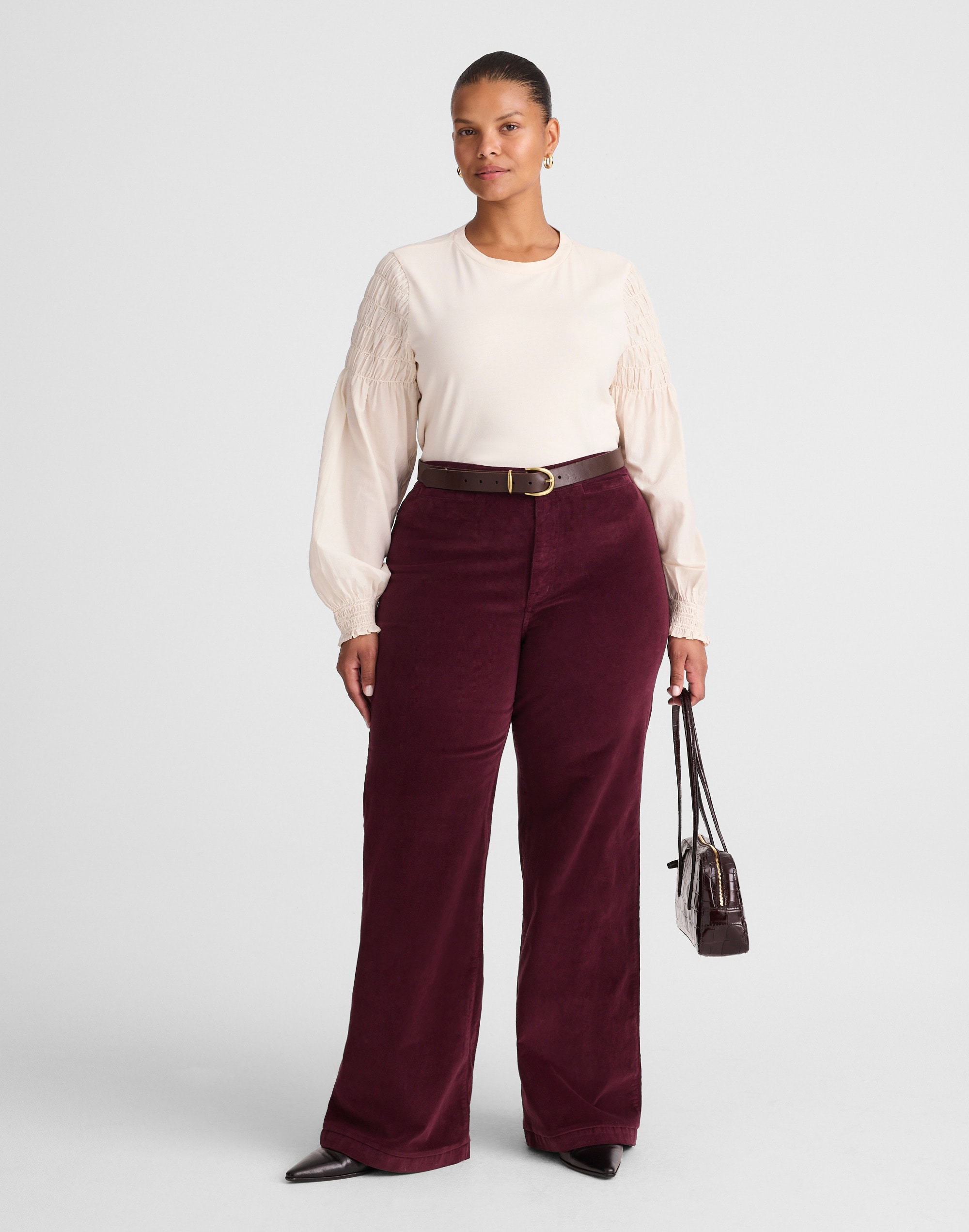 The Plus Wide-Leg Pant in Corduroy