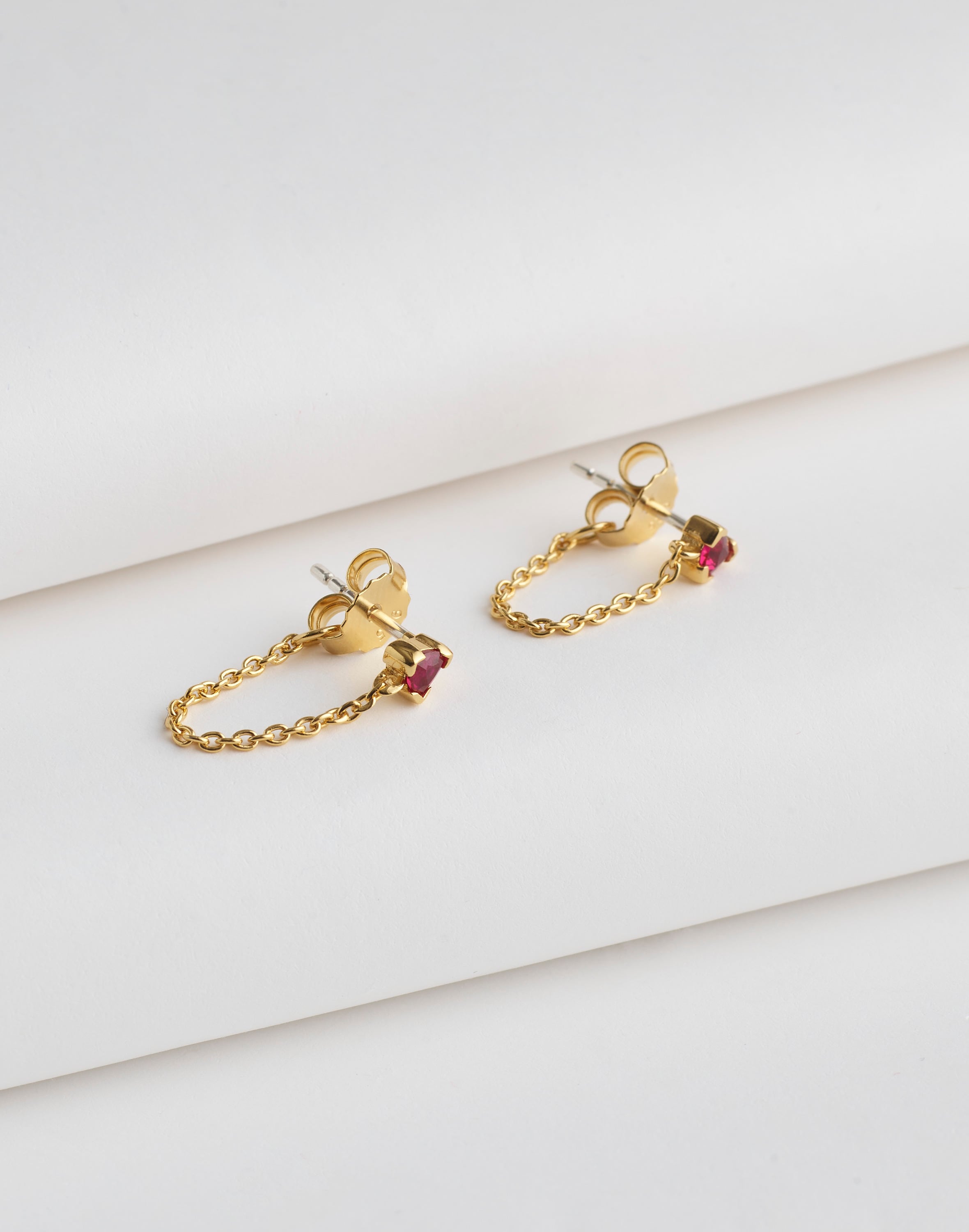 Demi-Fine Crystal Chain Stud Earrings