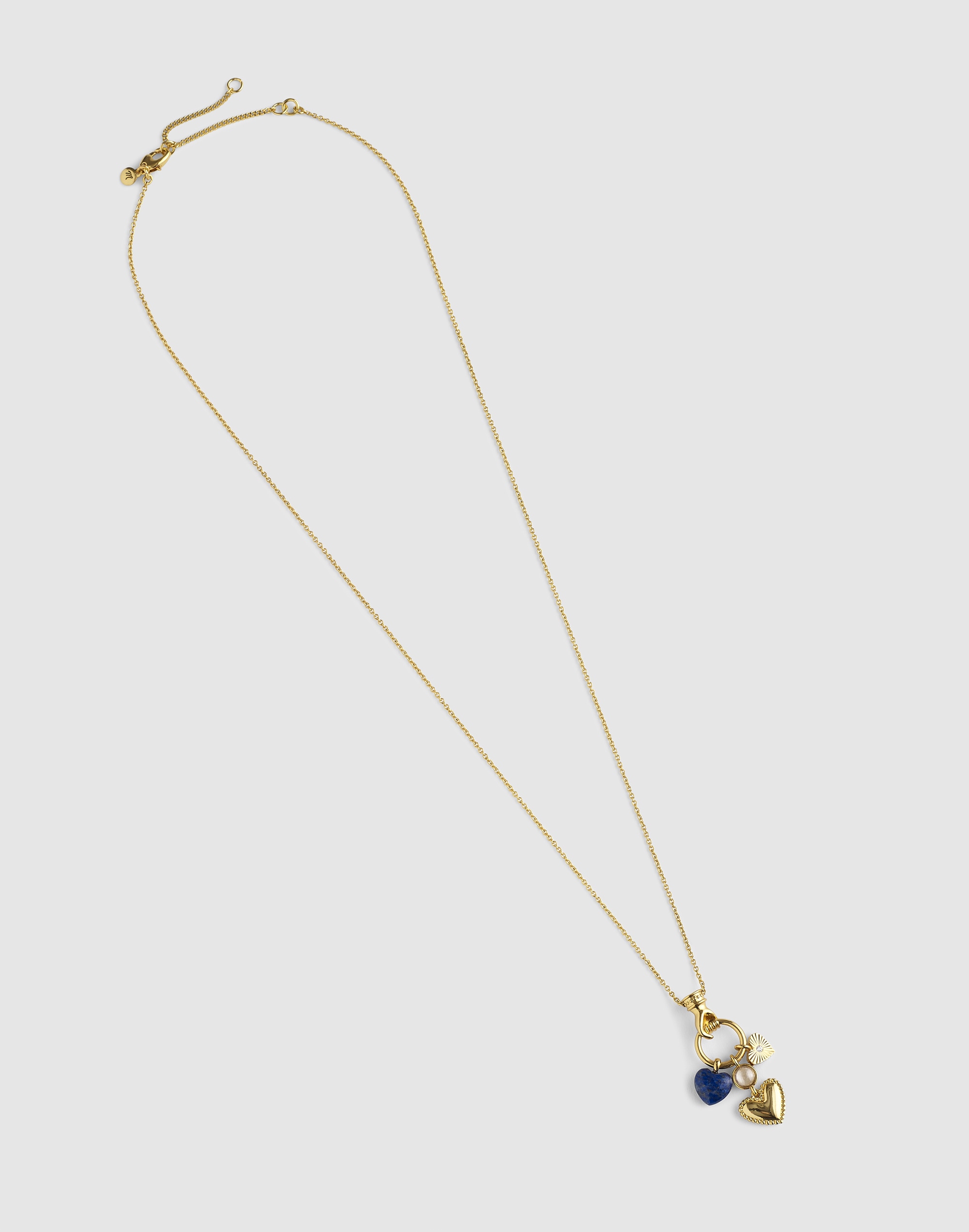 Lapis Heart Charm Long Necklace