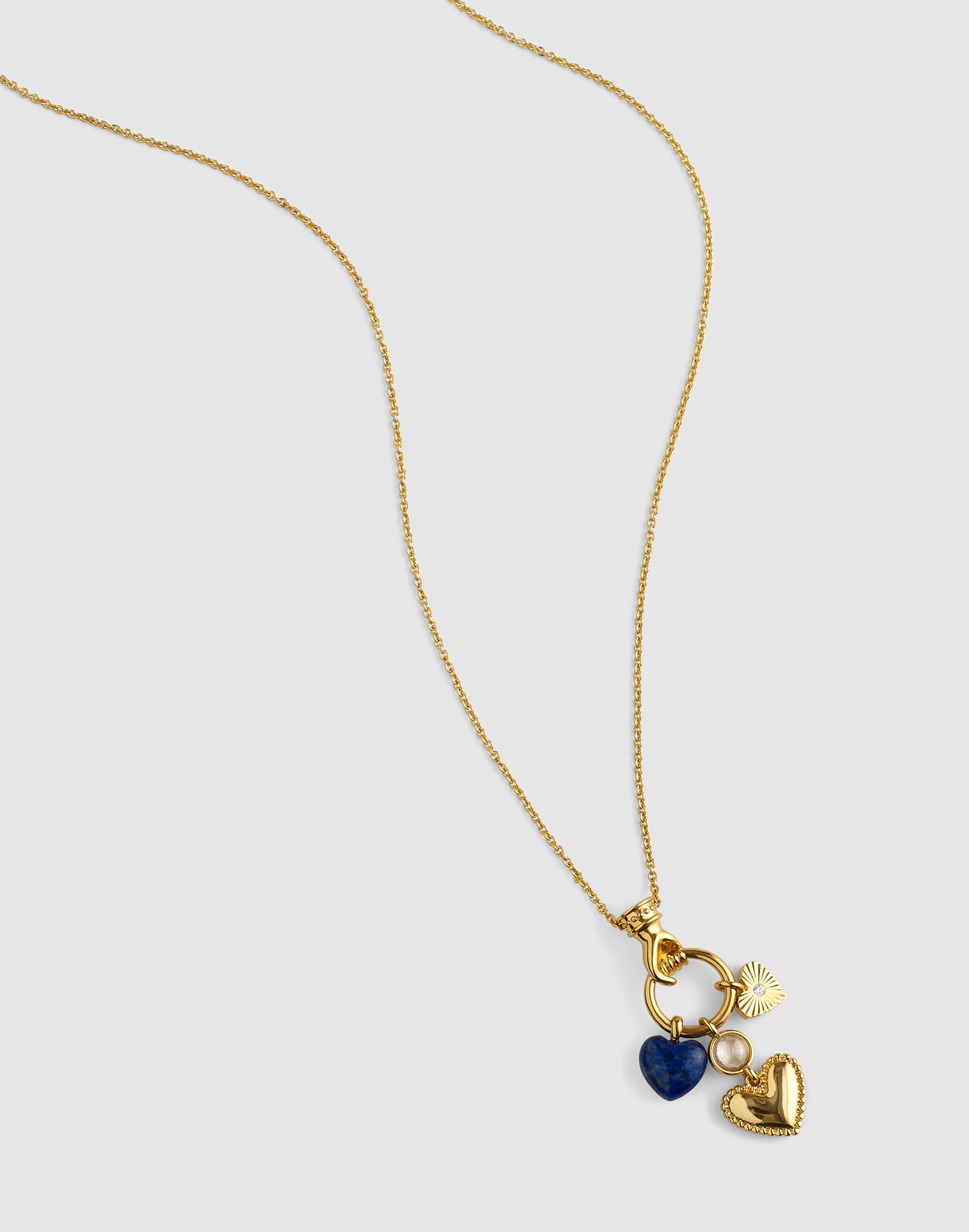 Lapis Heart Charm Long Necklace
