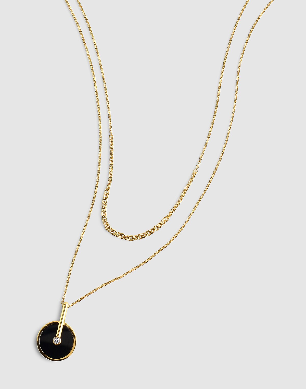 Two-Pack Stone Inlay Coin Necklace Set