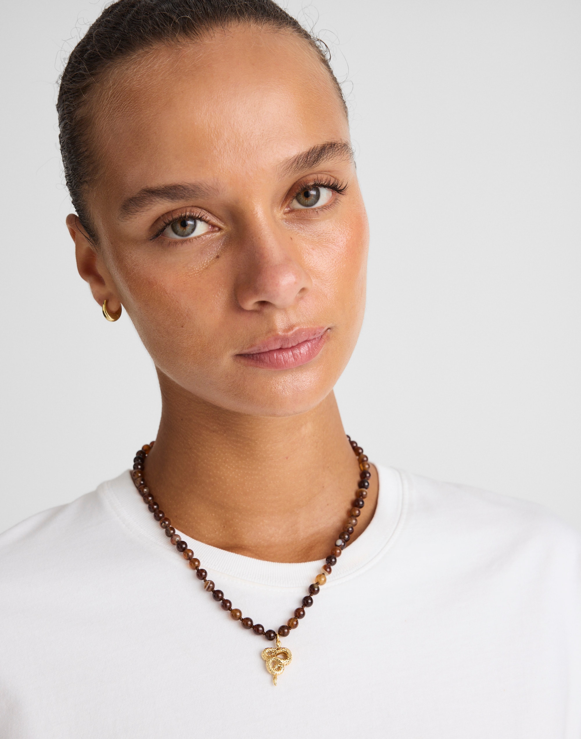 Semiprecious Beaded Charm Necklace