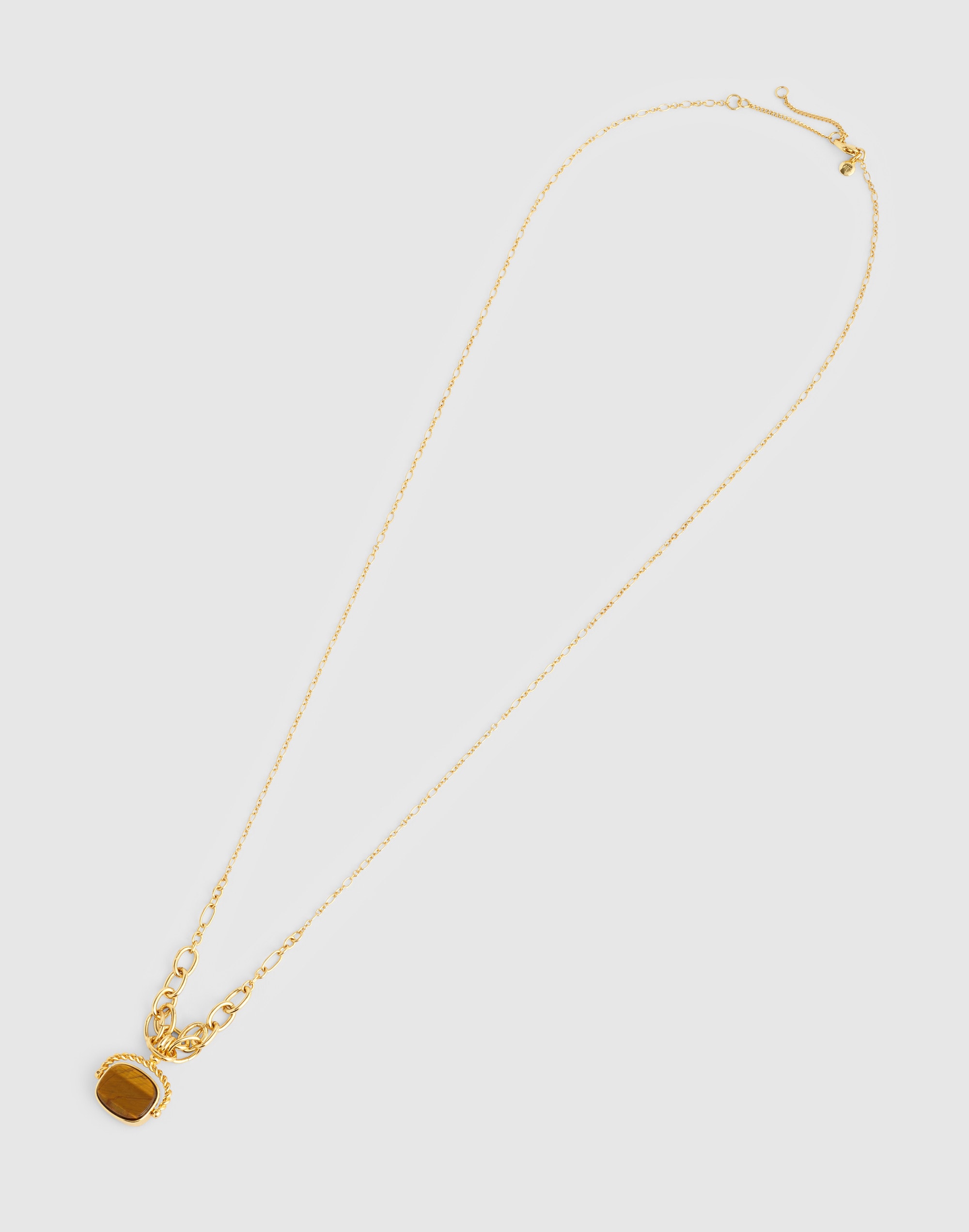 Semiprecious Pendant Graduated Chain Necklace
