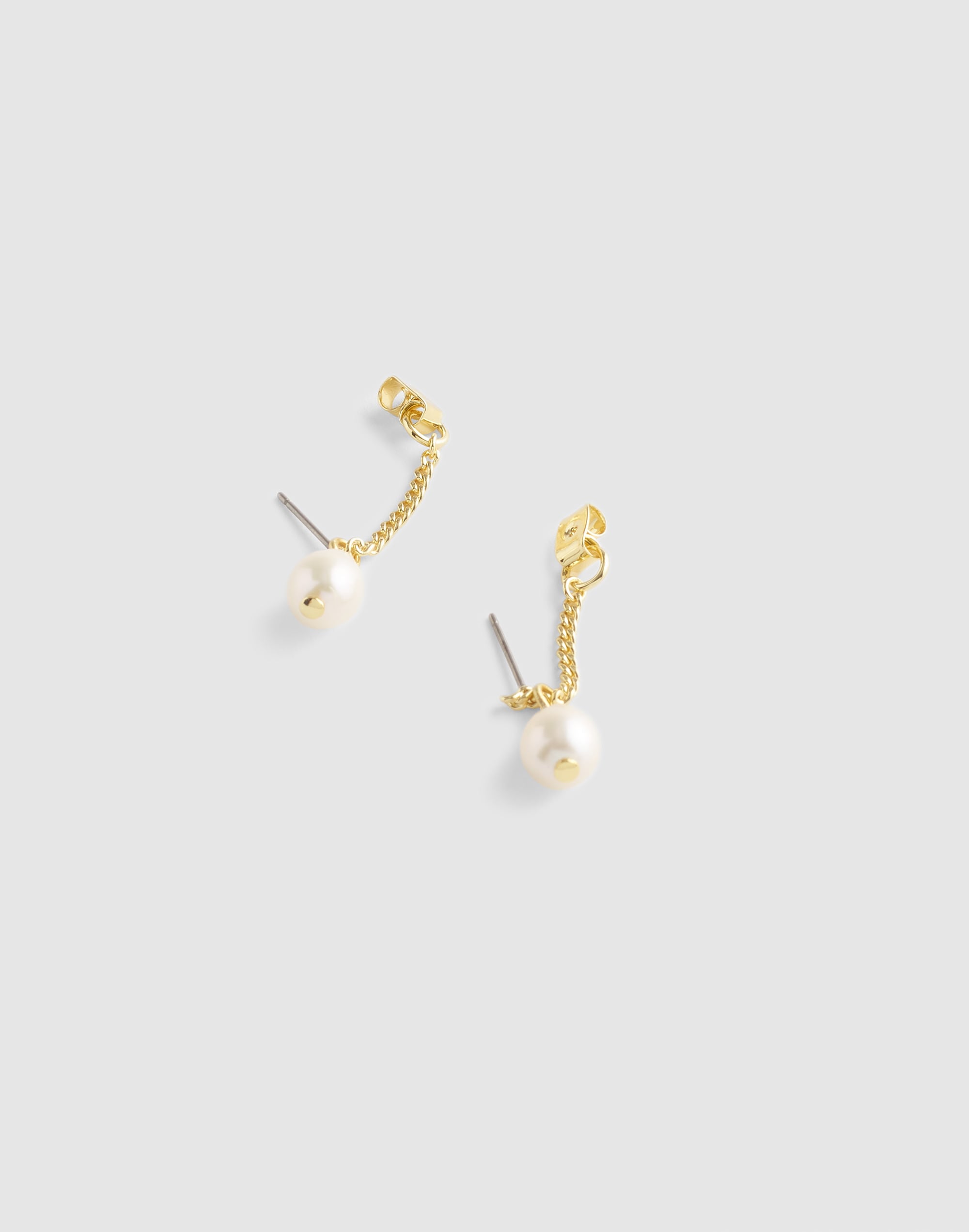 Freshwater Pearl Chain Hoop Earrings