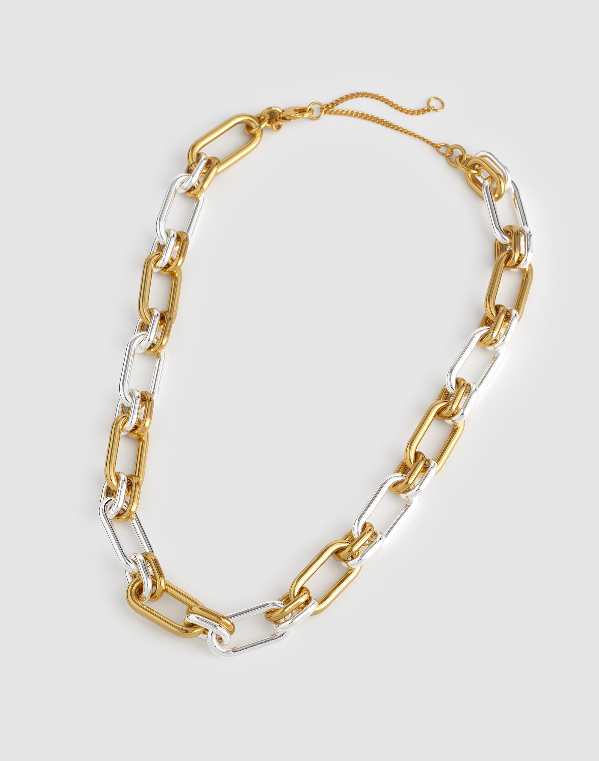 Mixed-Metal Chunky Link Chain Necklace