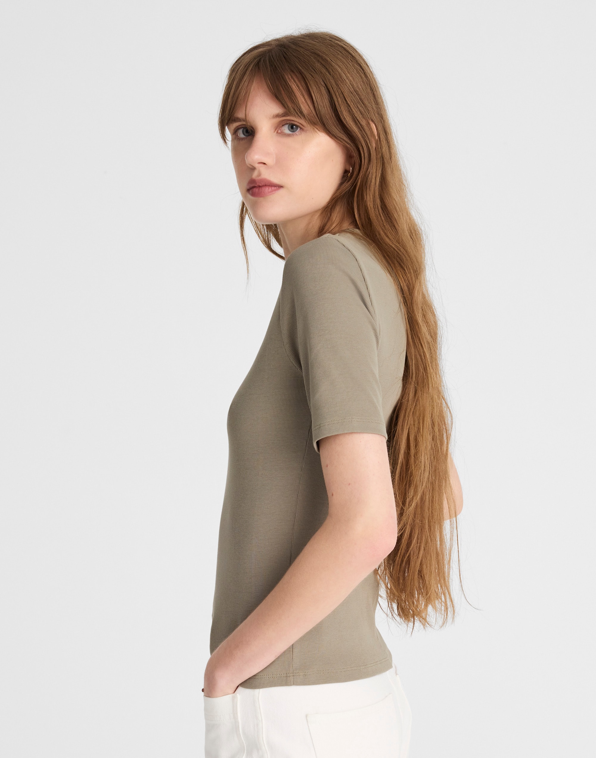 (Re)generative Cotton Ribbed Elbow-Sleeve Tee