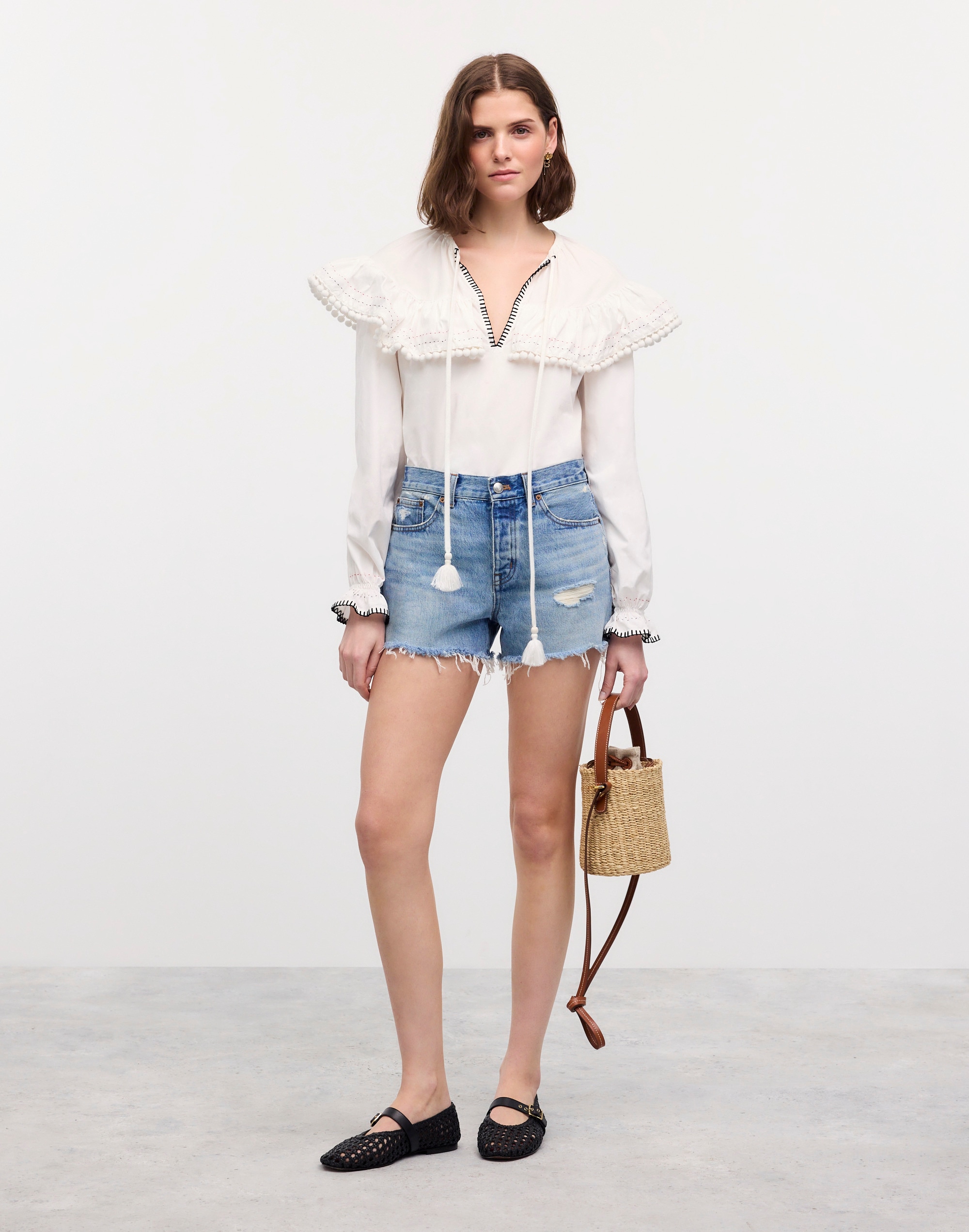 madewell | reluxe fashion preowned miu miu embroidered blouse