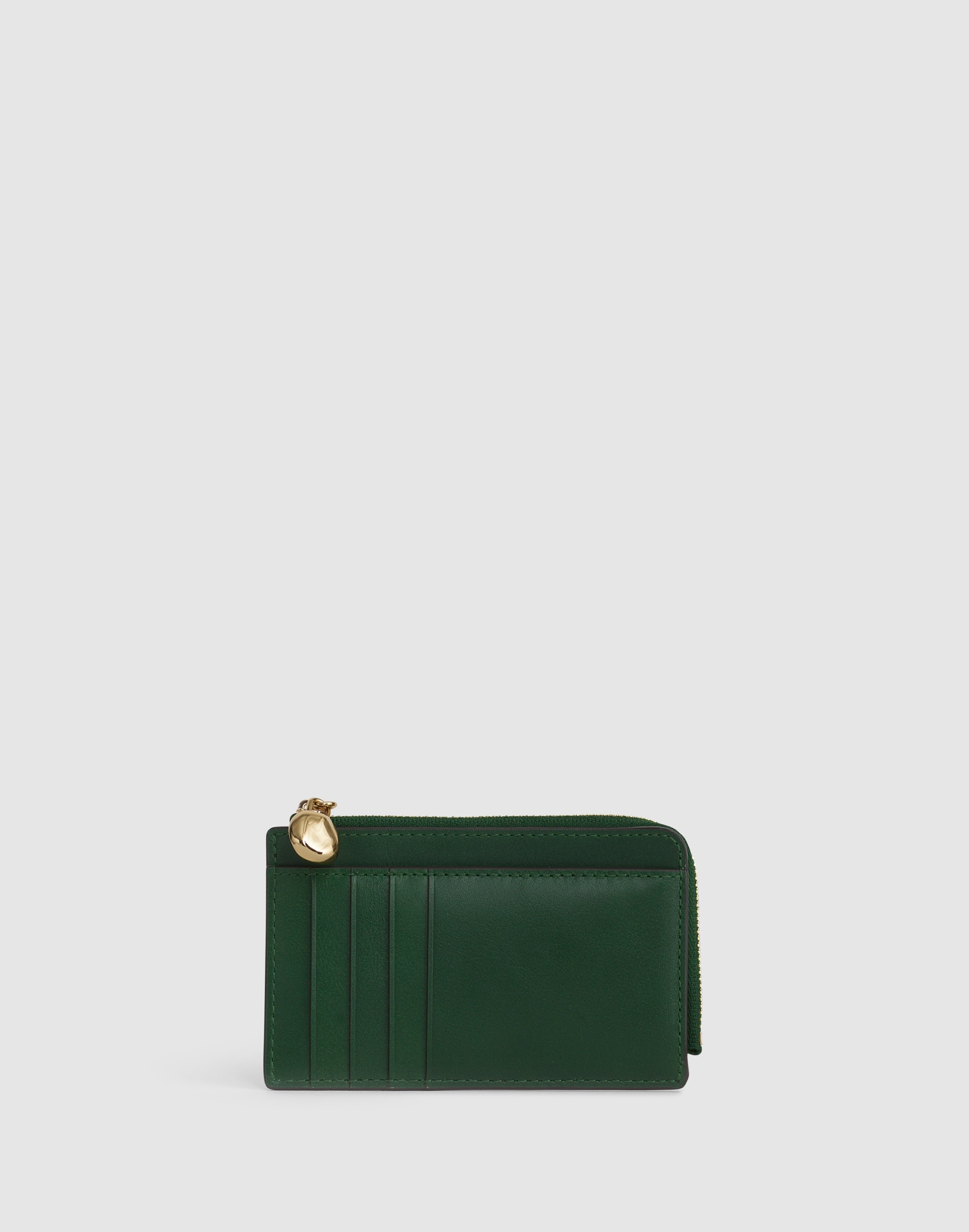 Madewell The Essential Zip Card Case Wallet In Dark Kelly