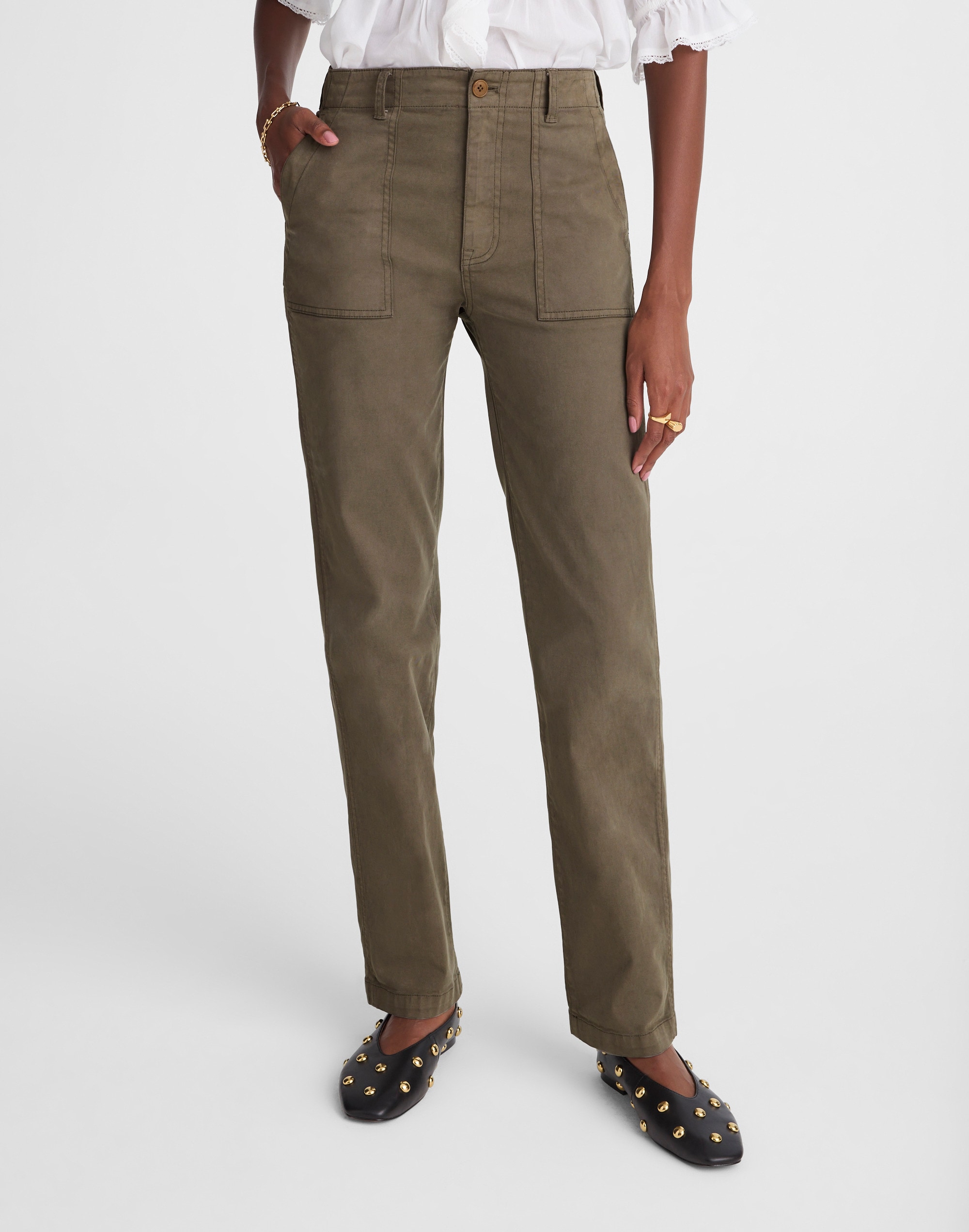 The Petite Utility Straight-Leg Pants