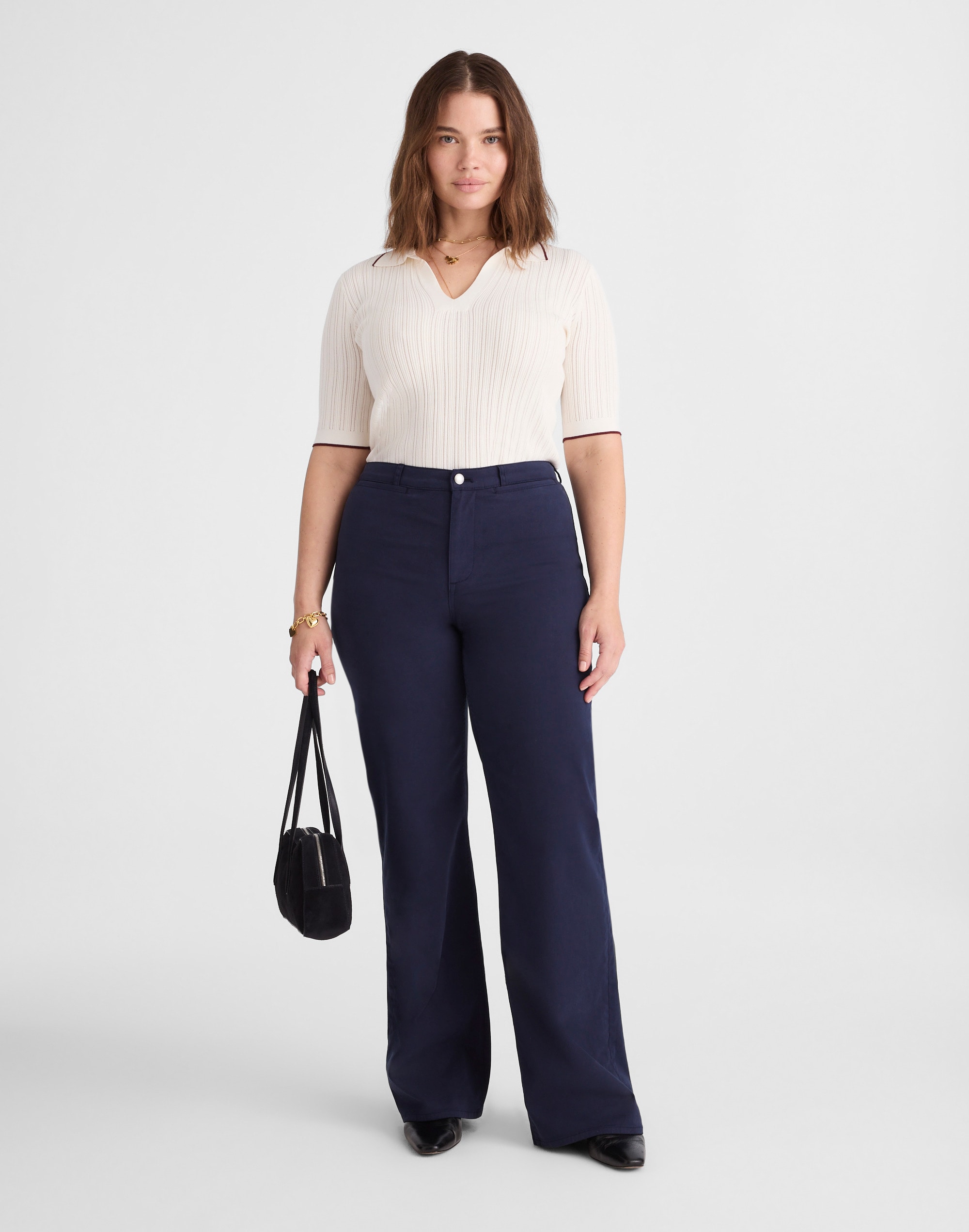 the plus wide-leg pant in garment-dyed twill