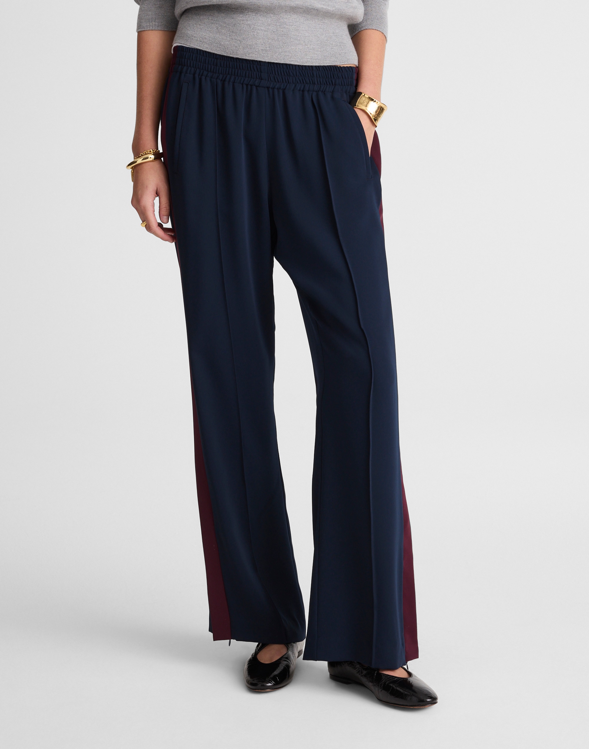 Madewell Pull-on Bootcut Track Pant In Blue