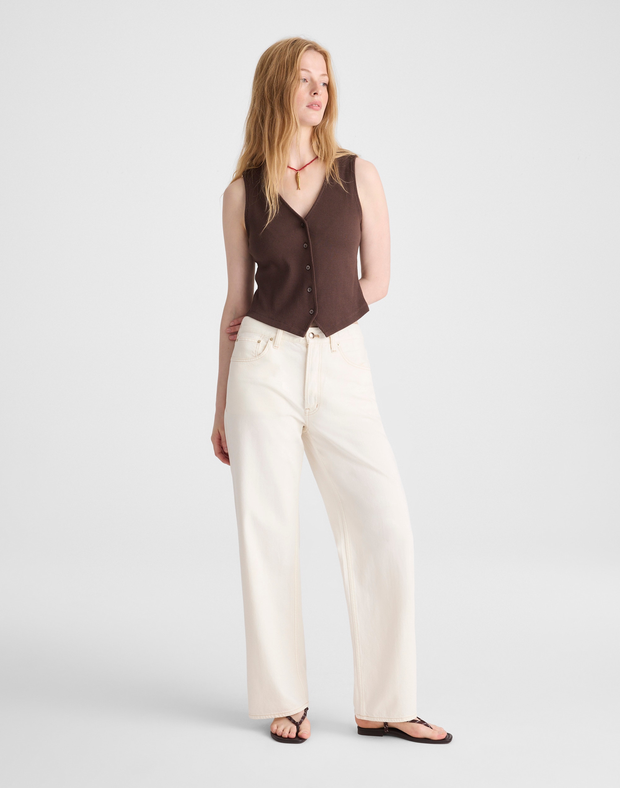 Ribbed V-Neck Vest