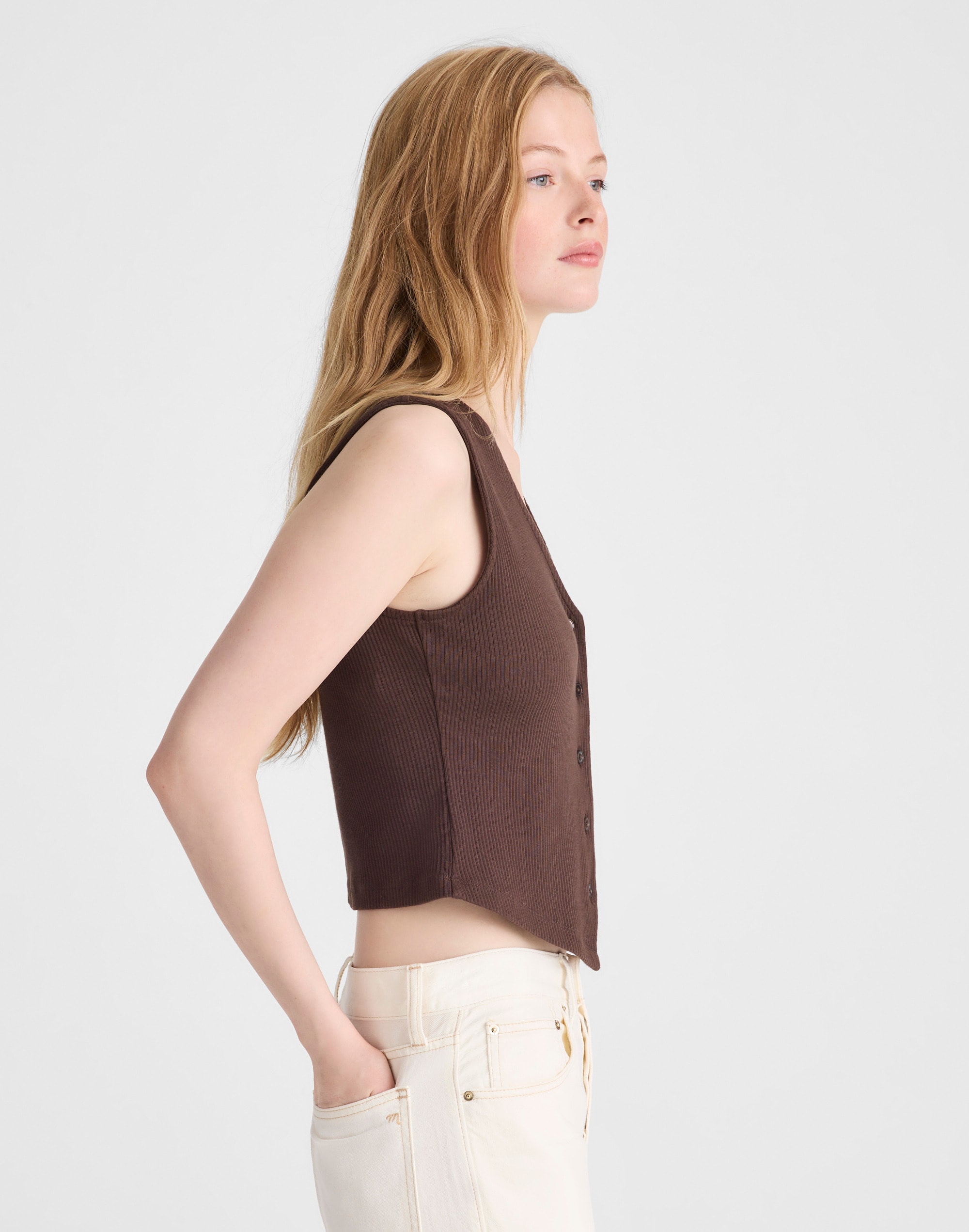 Ribbed V-Neck Vest