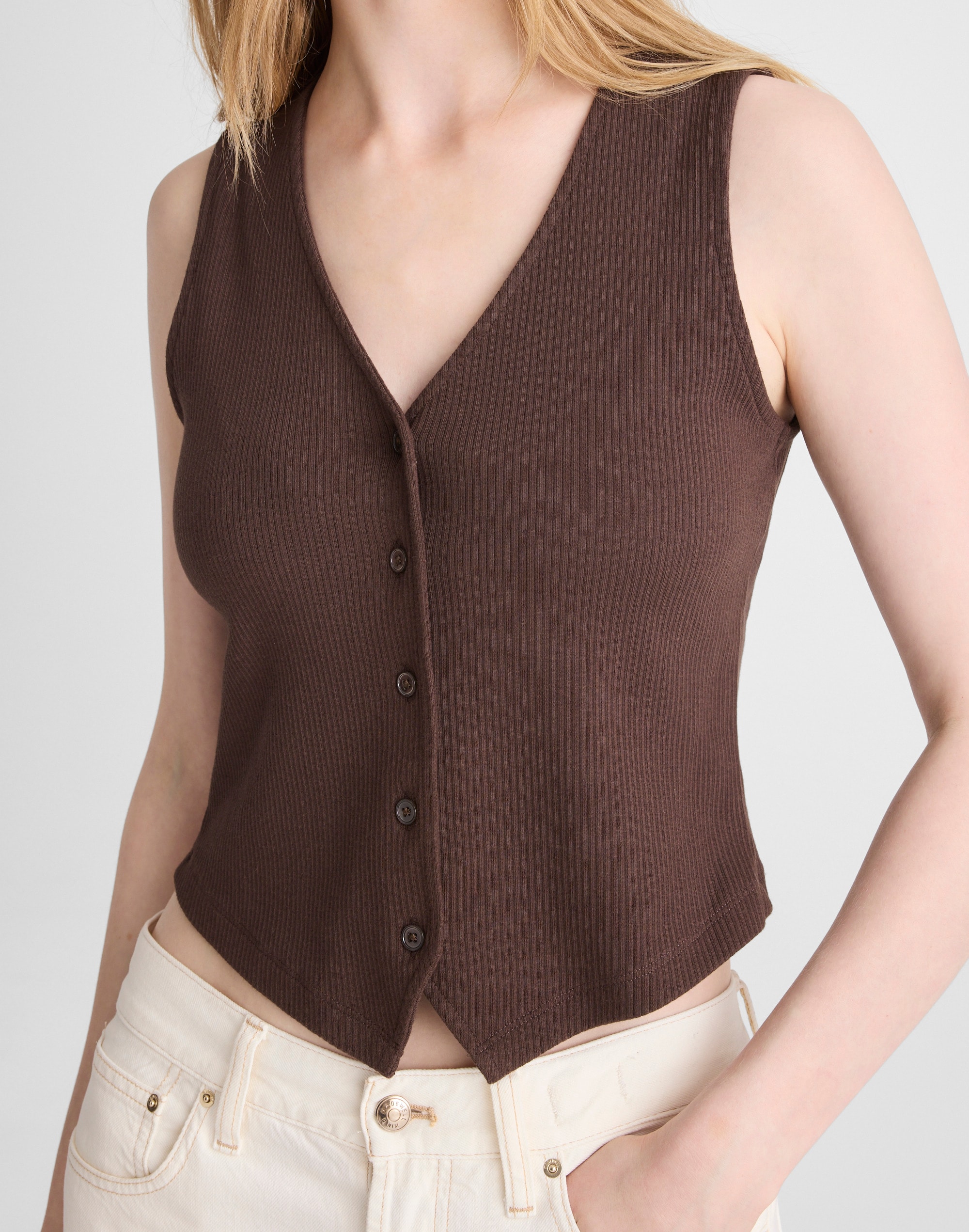 Ribbed V-Neck Vest