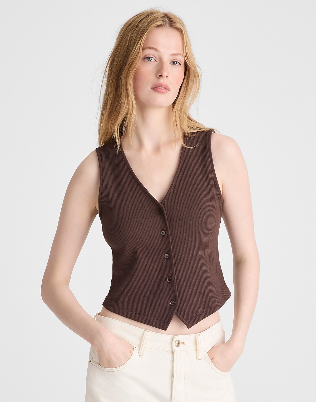 Ribbed V-Neck Vest