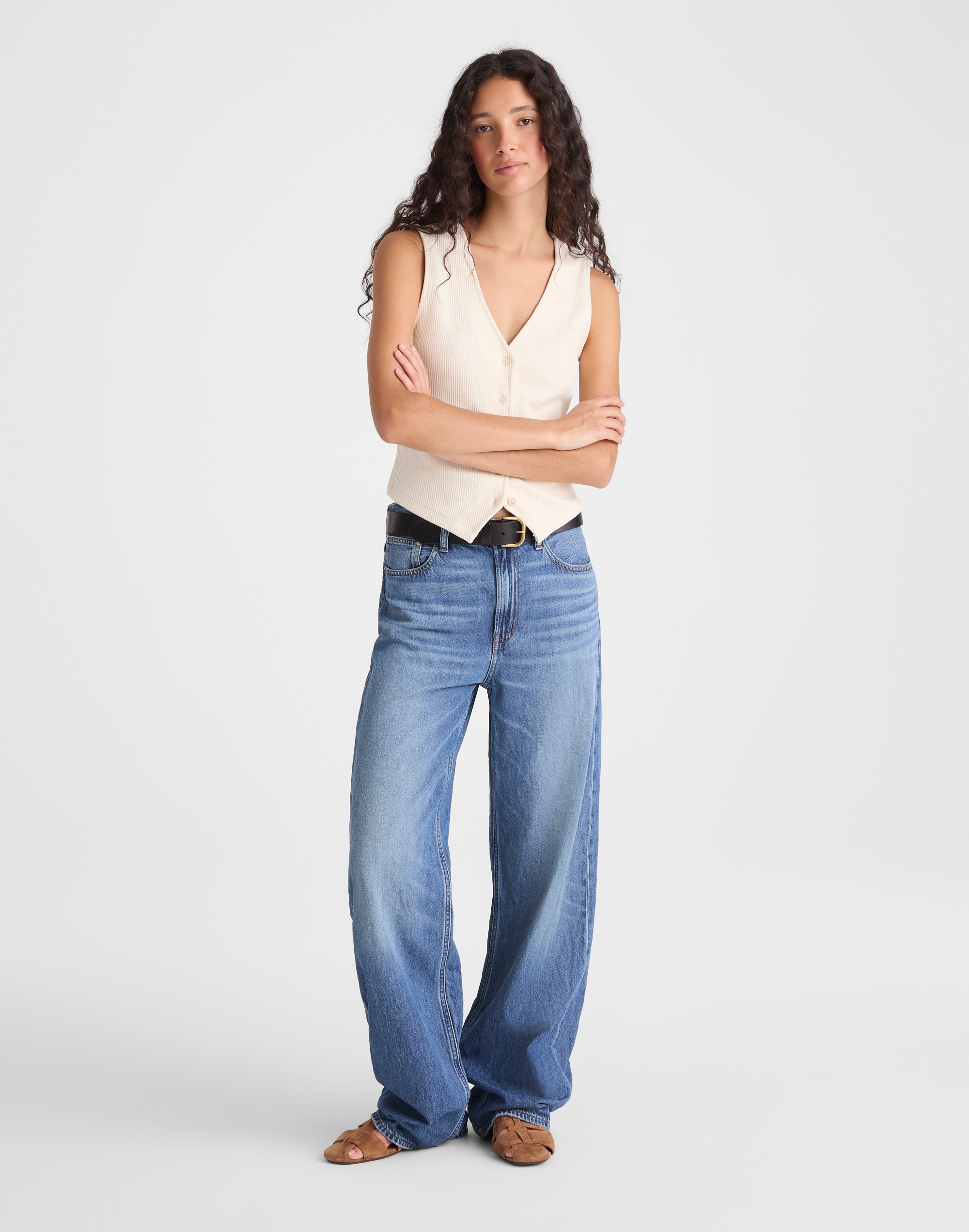 Ribbed V-Neck Vest