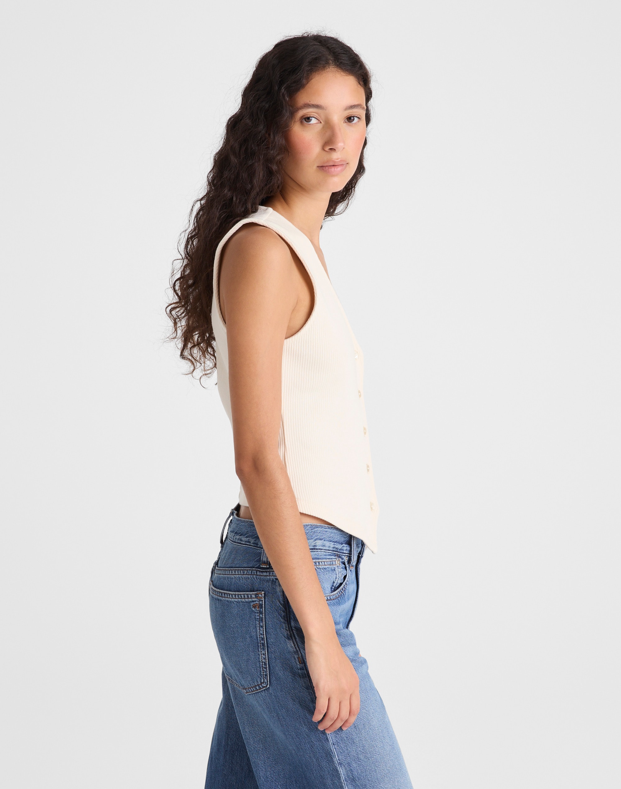 Ribbed V-Neck Vest