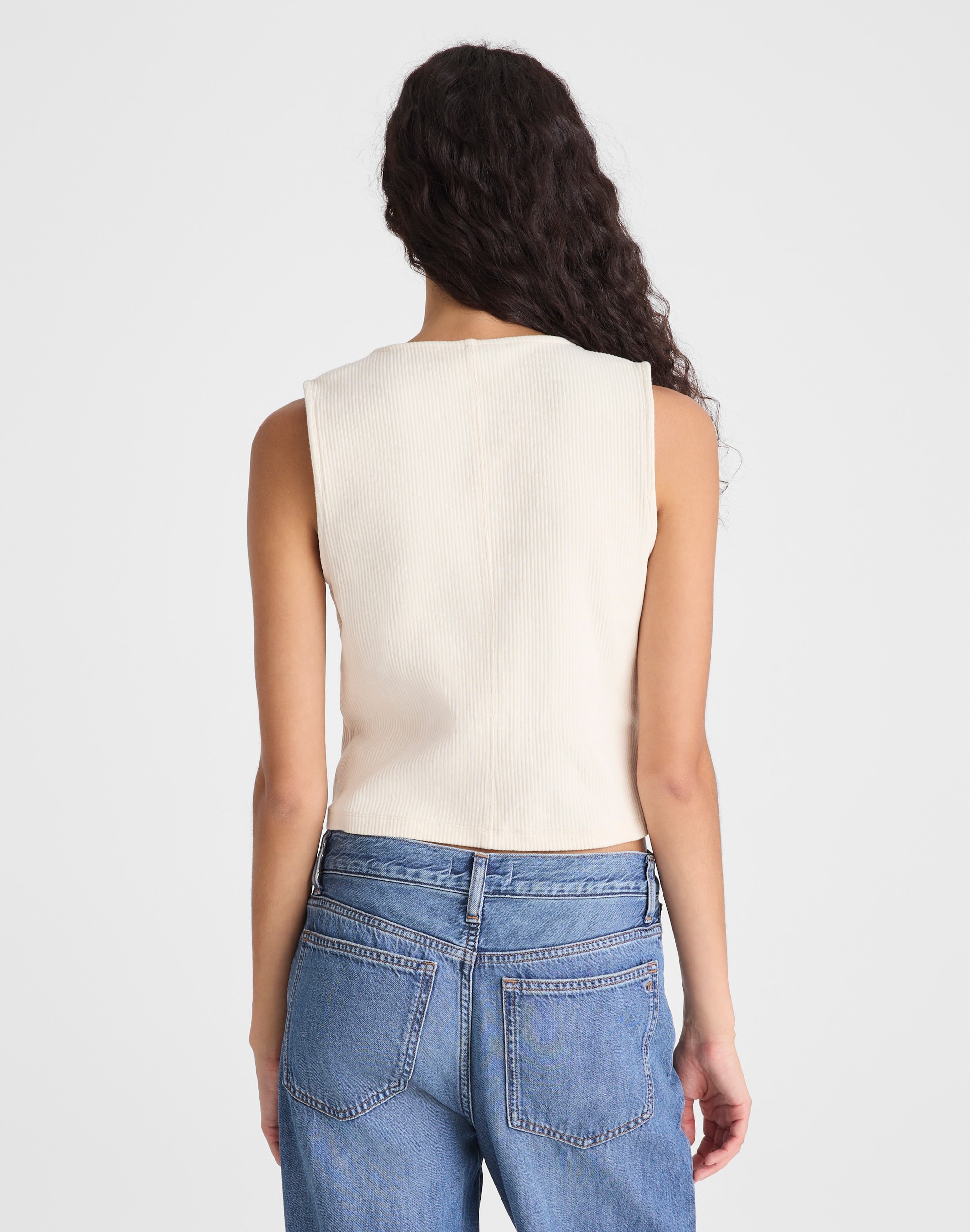 Ribbed V-Neck Vest