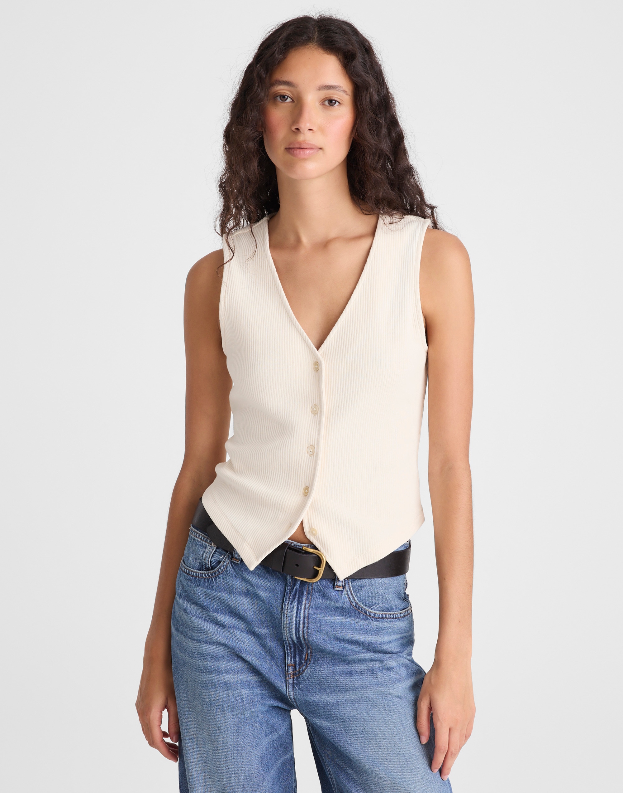 ribbed v-neck vest