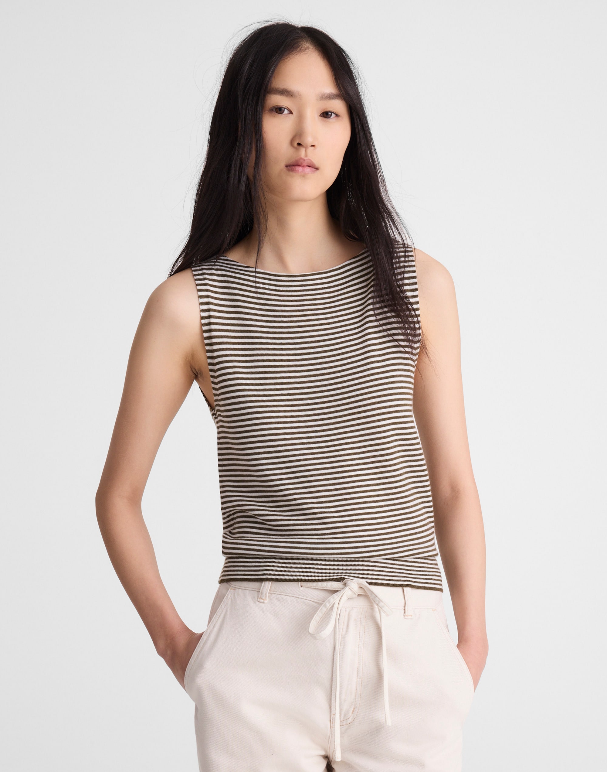 Boatneck Sleeveless Sweater