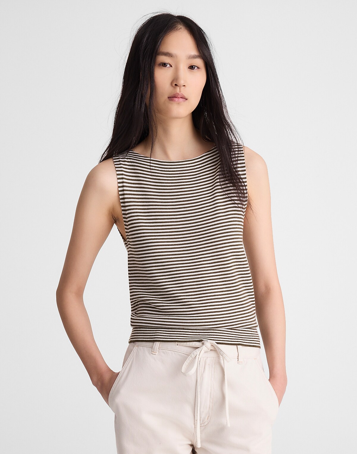 Boatneck Sleeveless Sweater