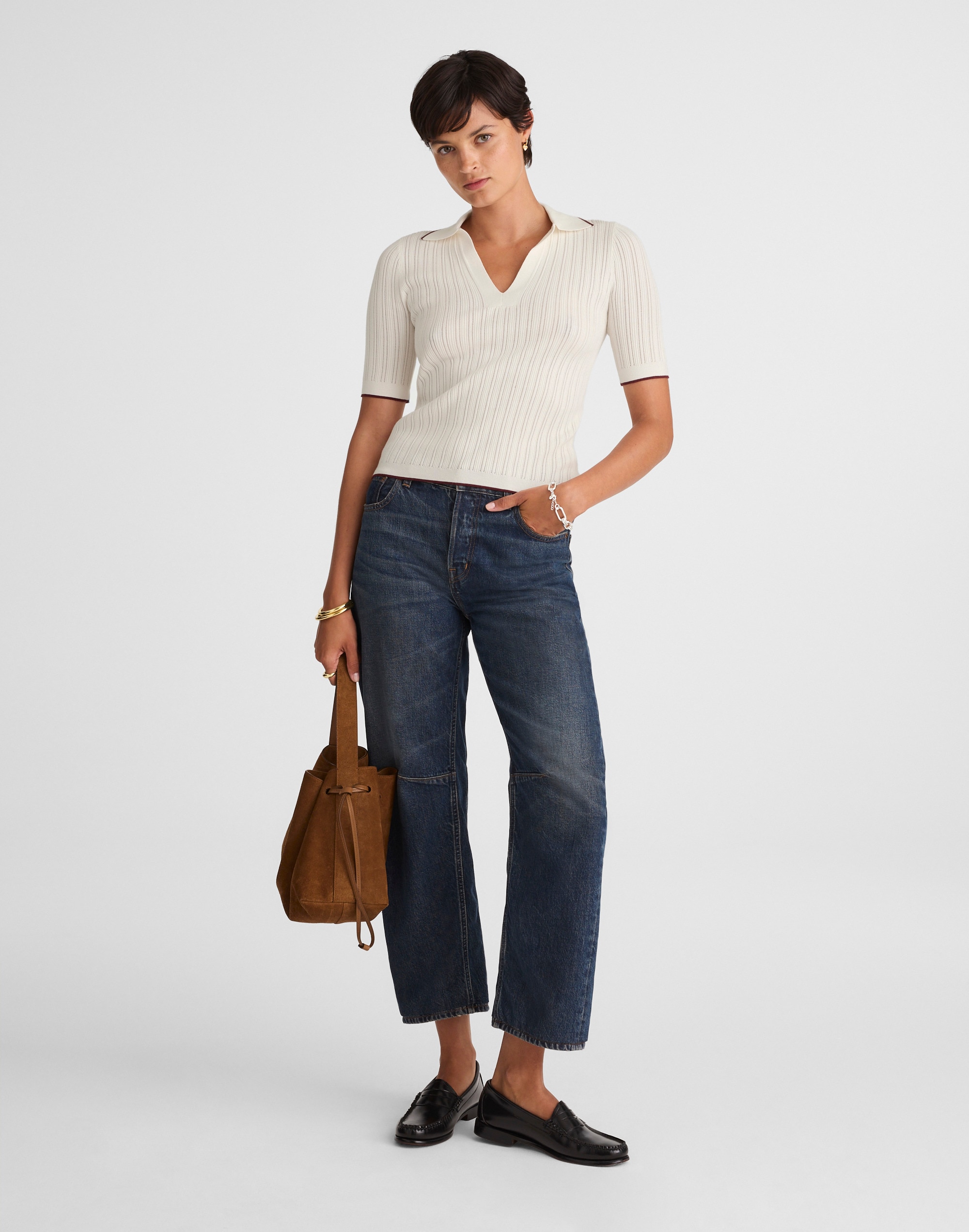 The Signature Knit Johnny-Collar Sweater