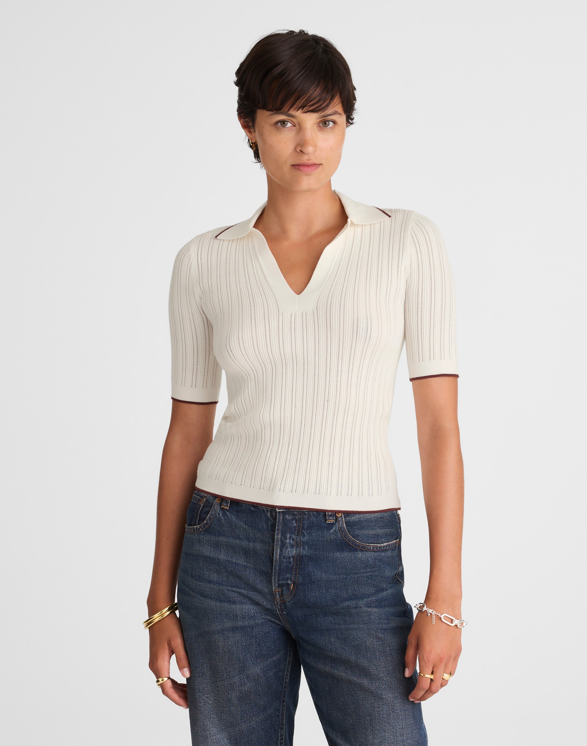 The Signature Knit Johnny-Collar Sweater