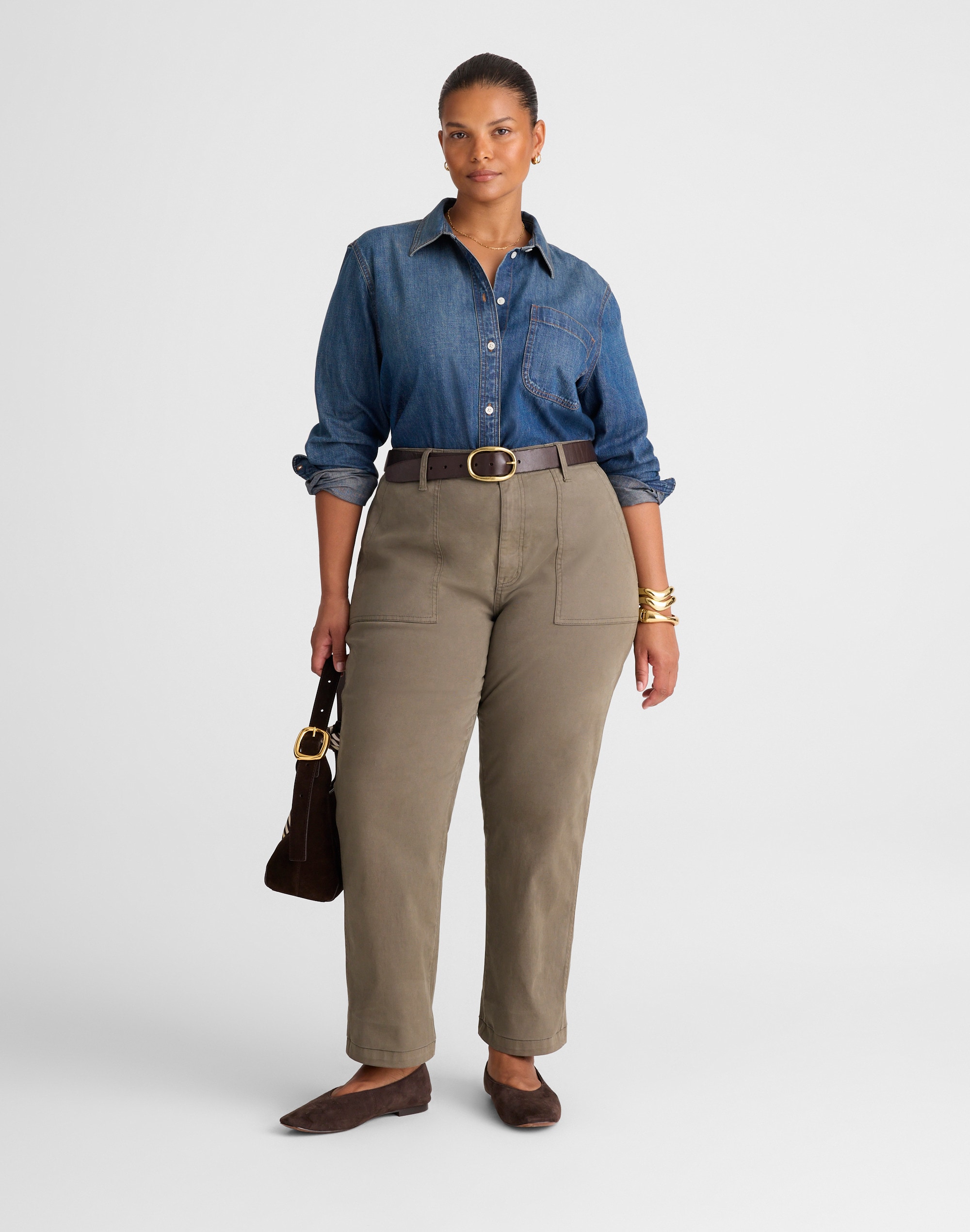 plus utility straight-leg pants