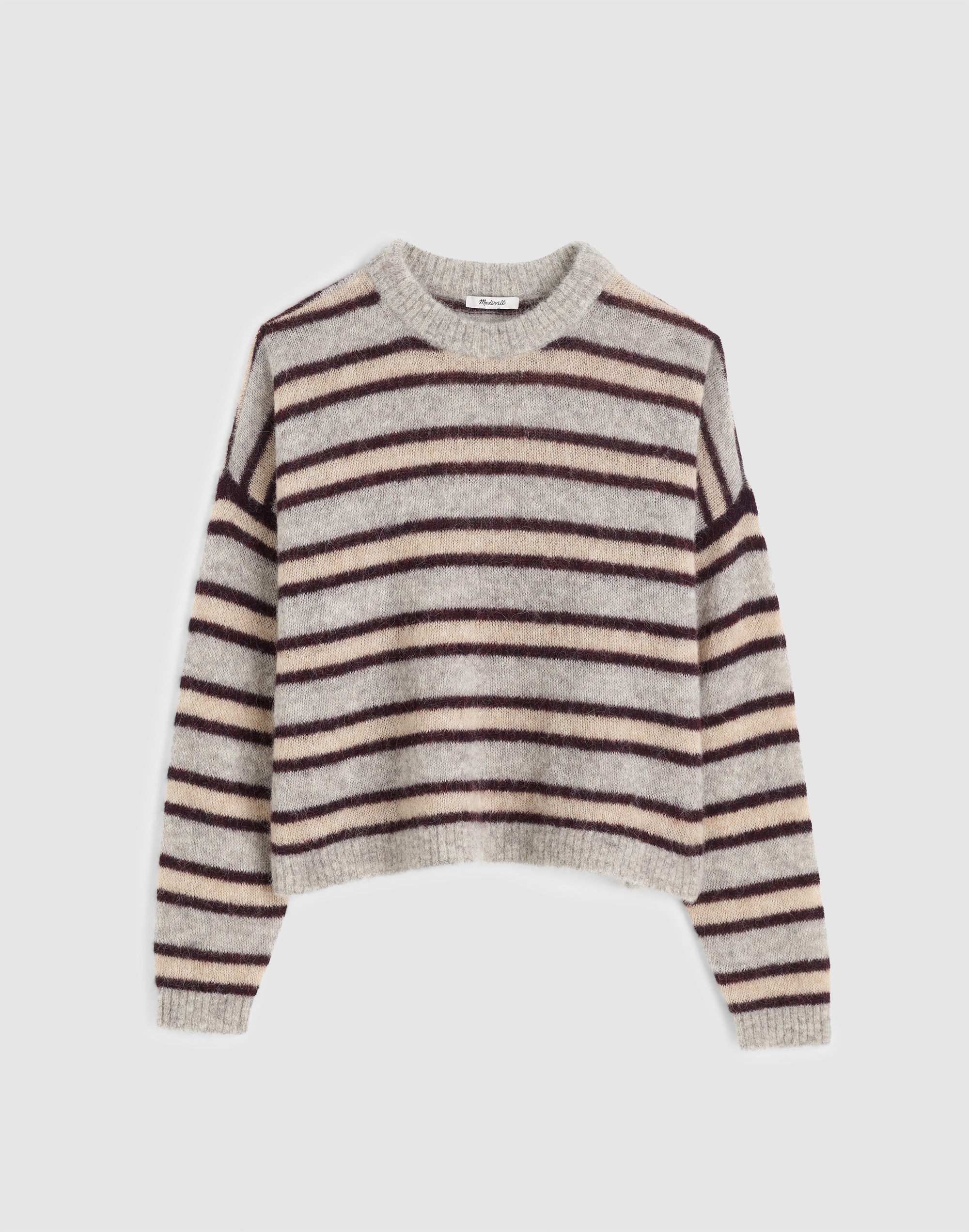 Striped Pullover Sweater in Alpaca Blend Alternate Image 6