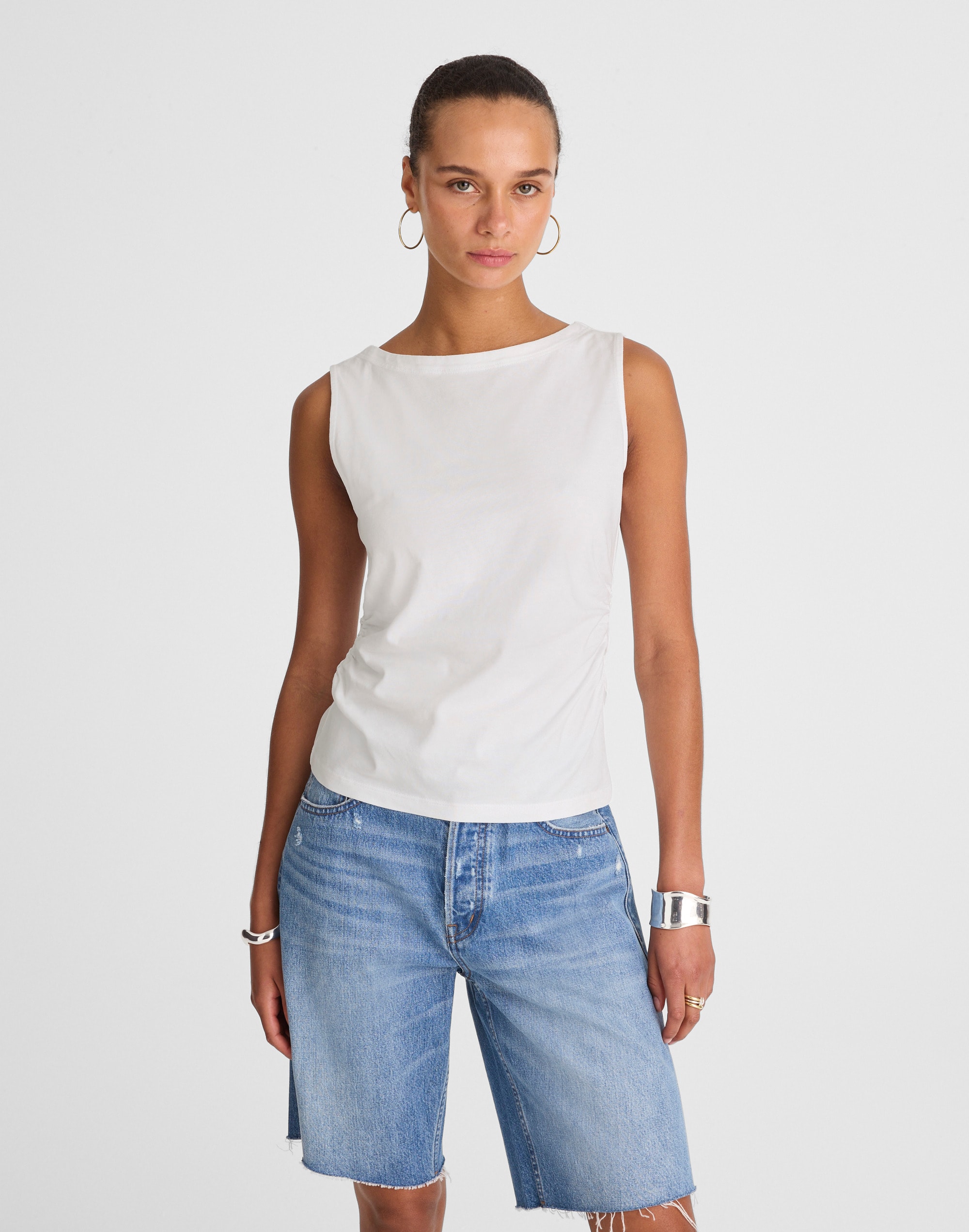 cinched crewneck tank