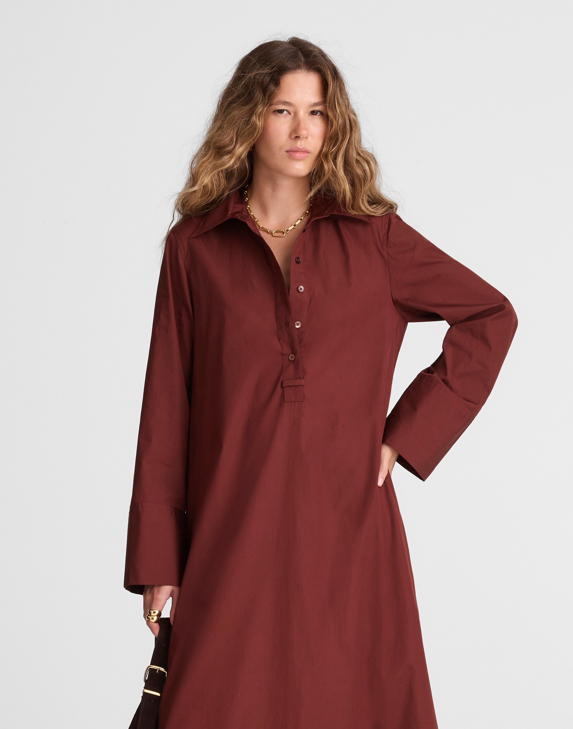 Poplin Long-Sleeved Shirtdress