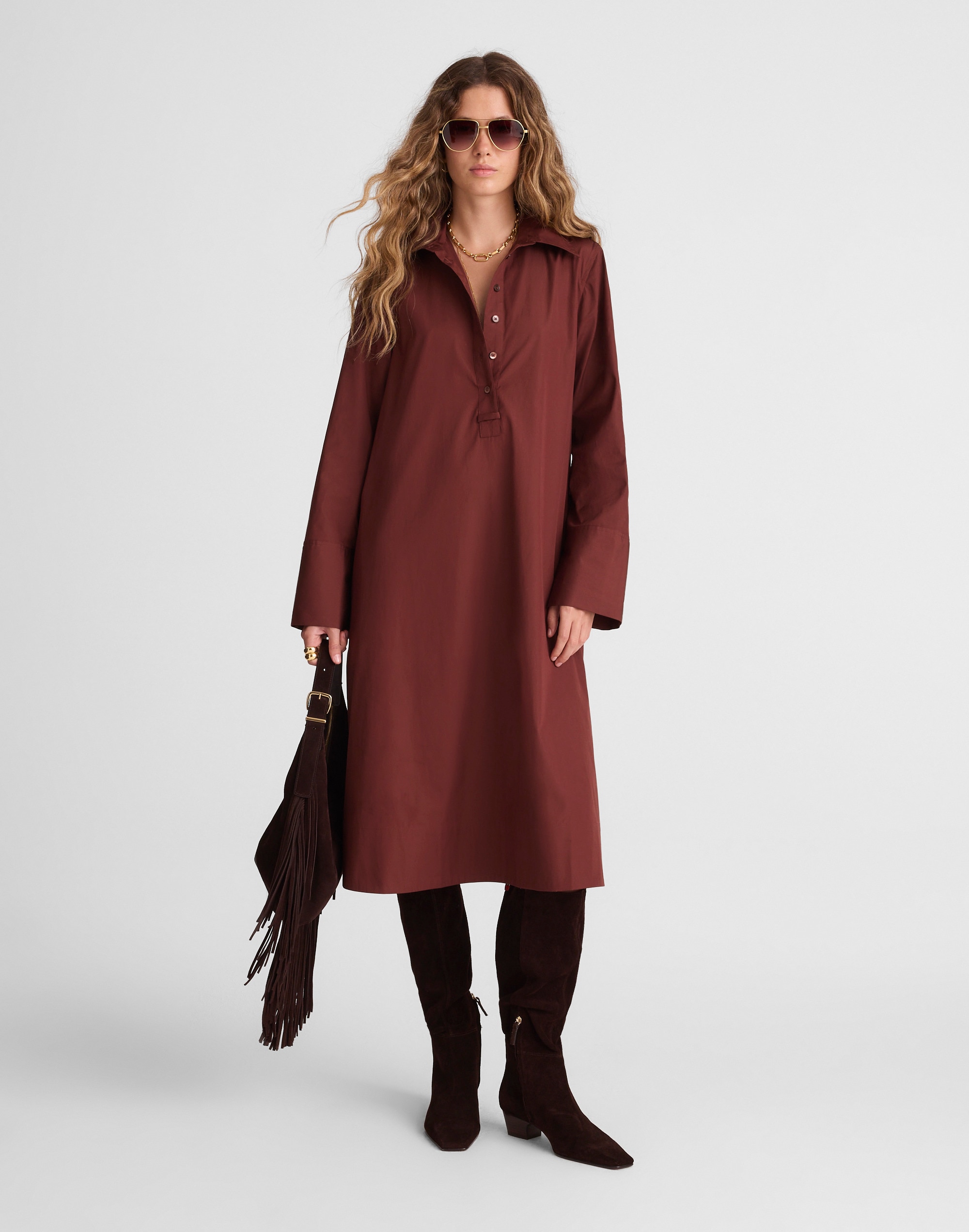 Poplin Long-Sleeved Shirtdress