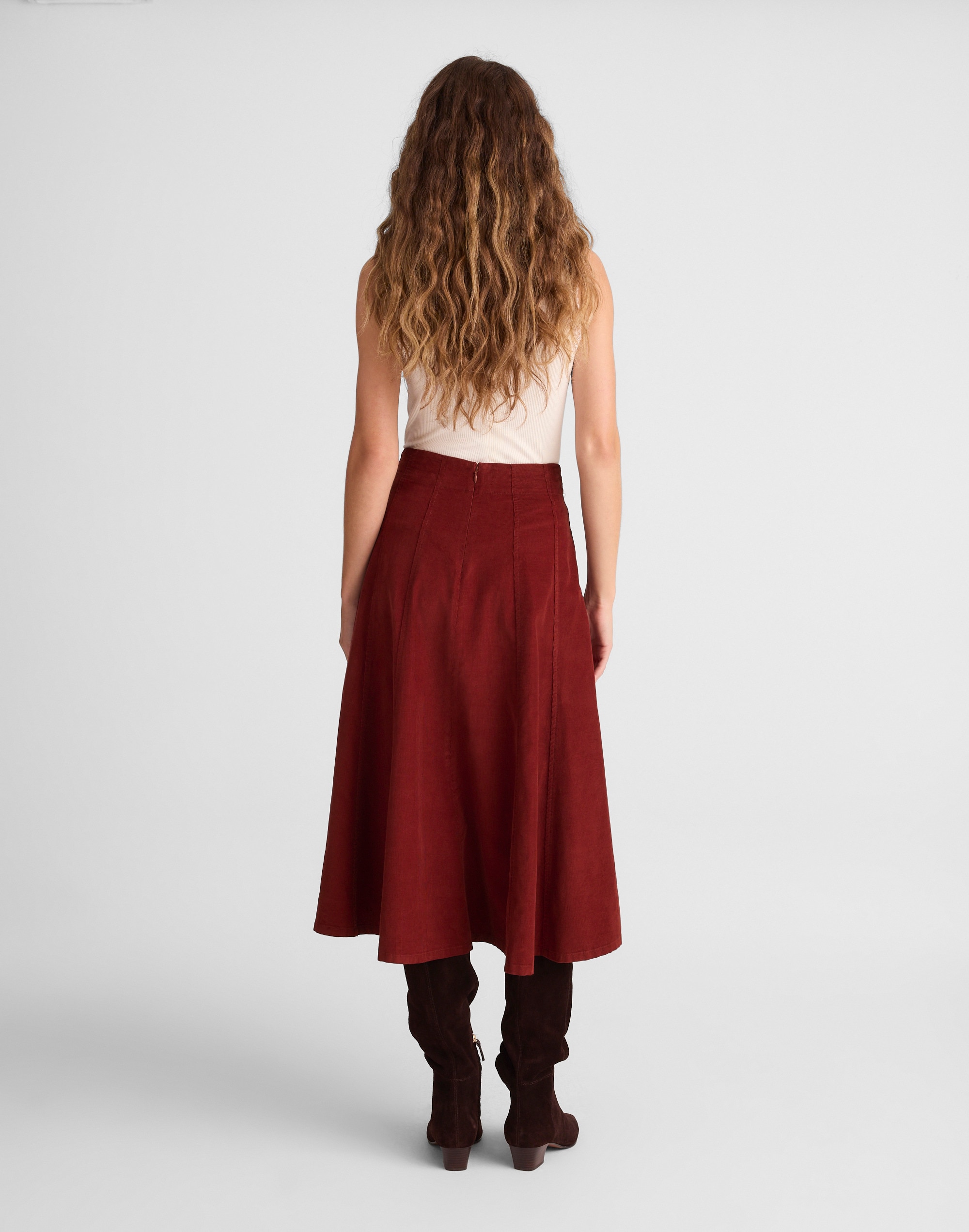 Drapey Corduroy Midi Skirt Alternate Image 4