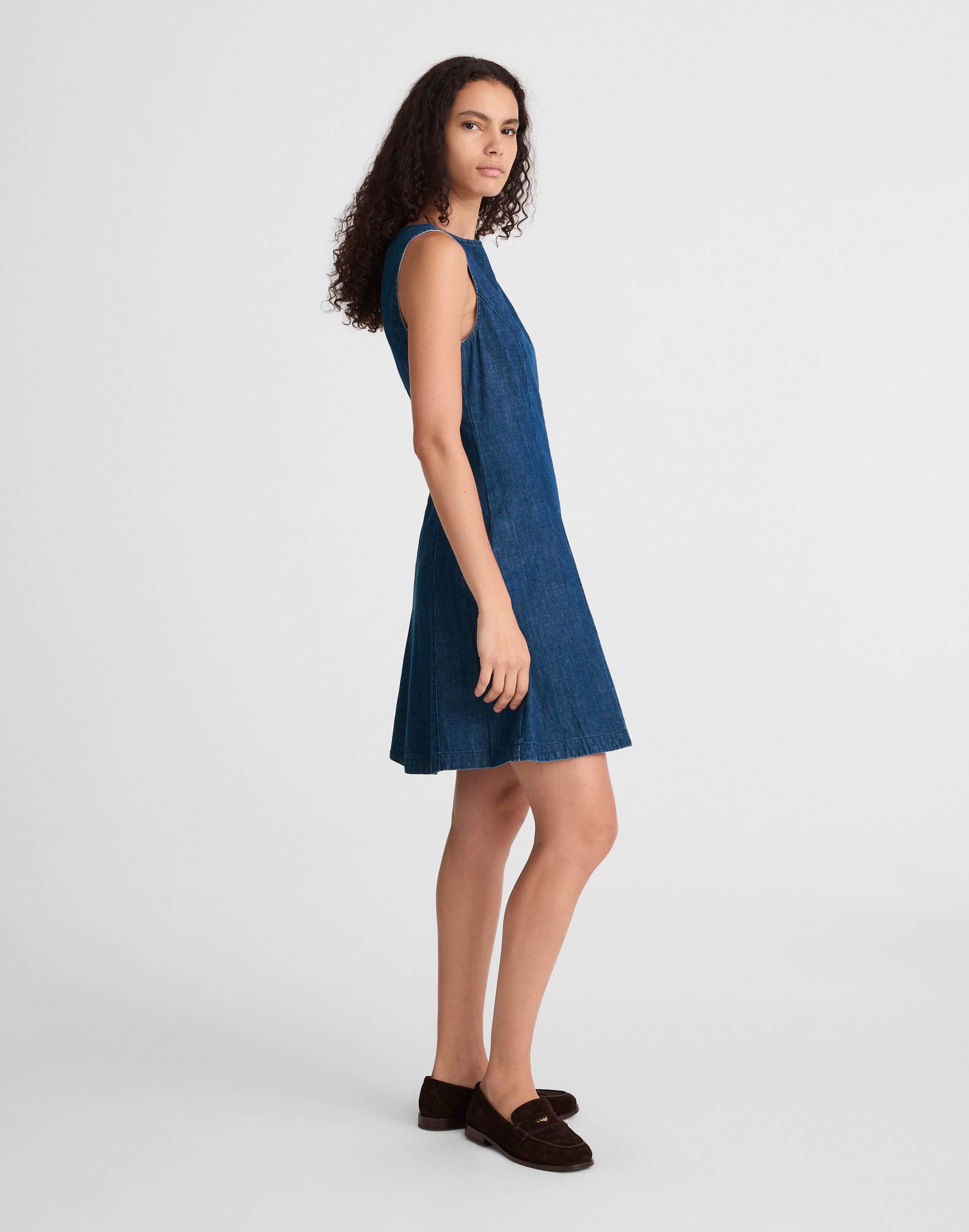 Denim Boatneck Mini Dress Alternate Image 3