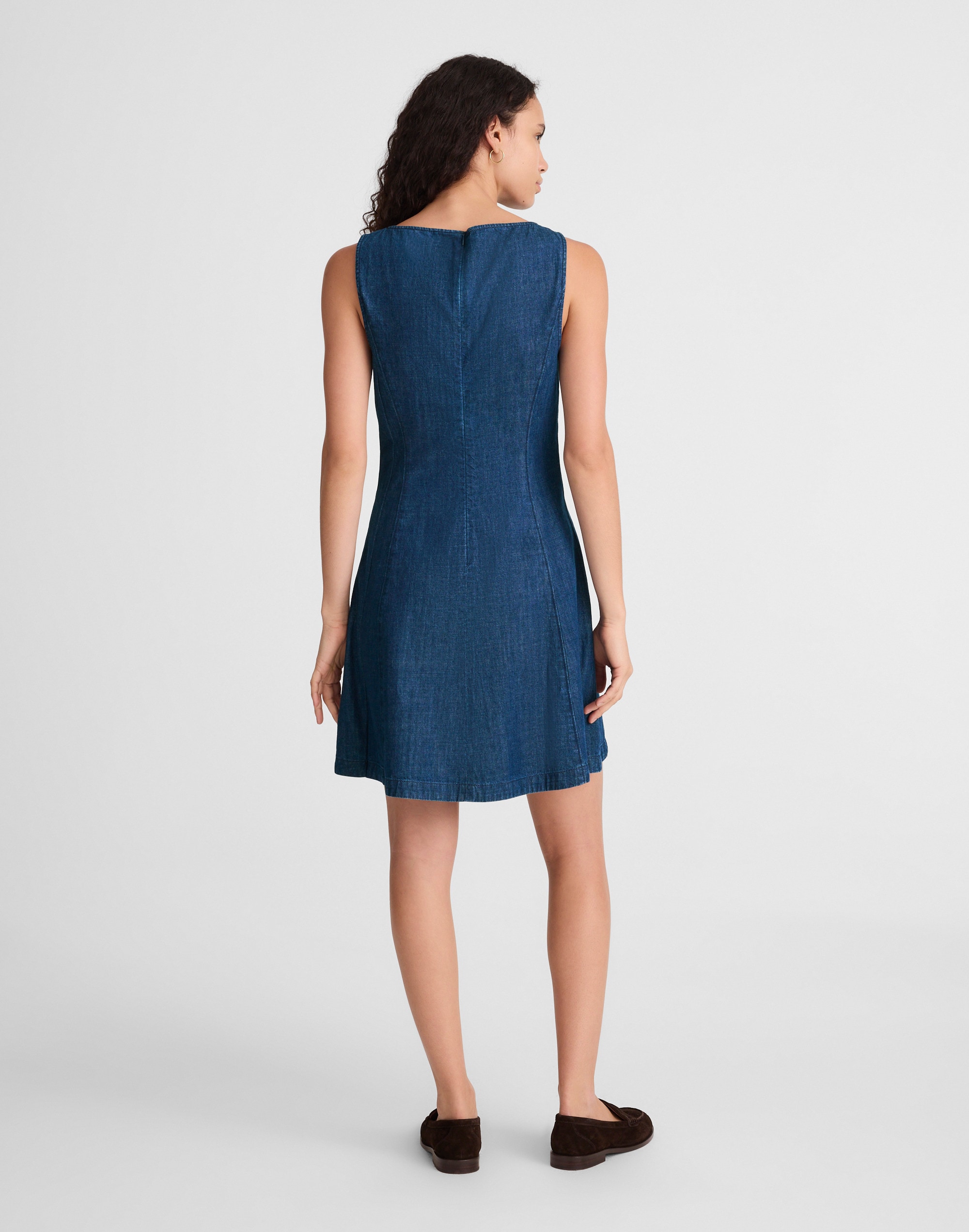 Denim Boatneck Mini Dress Alternate Image 4