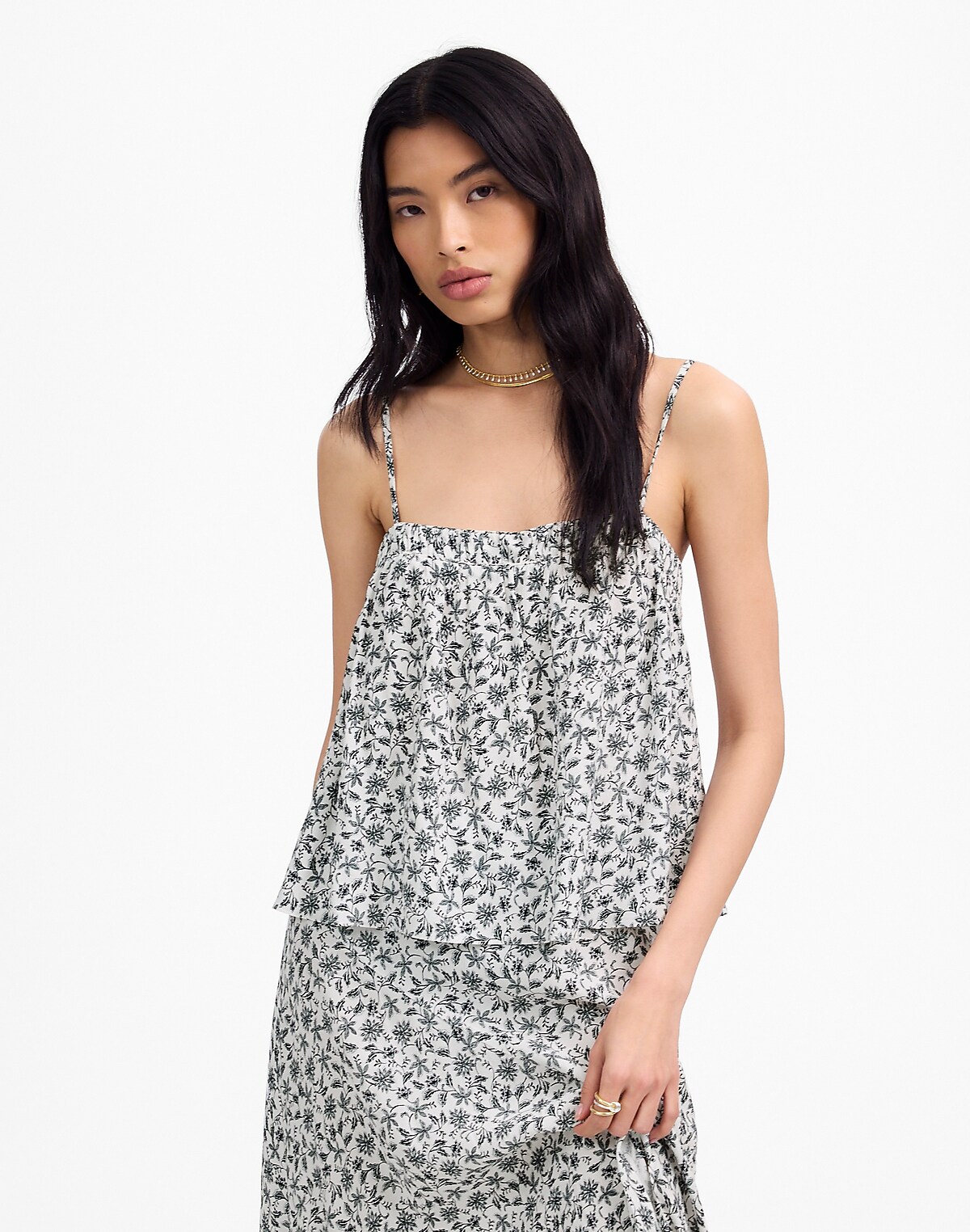 Flowy Squareneck Tank in Floral