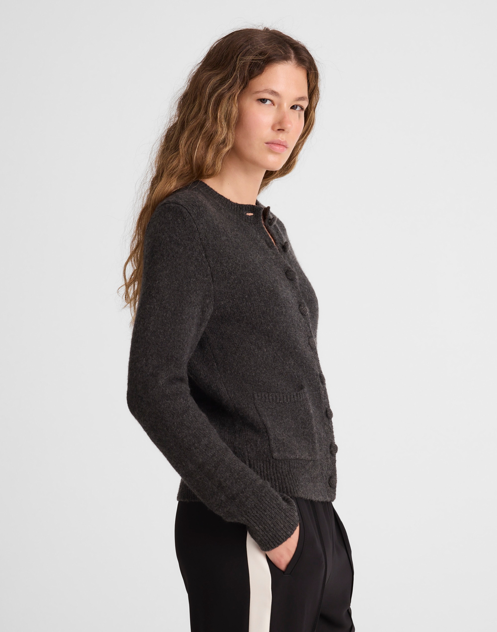 Patch-Pocket Cotton-Blend Cardigan