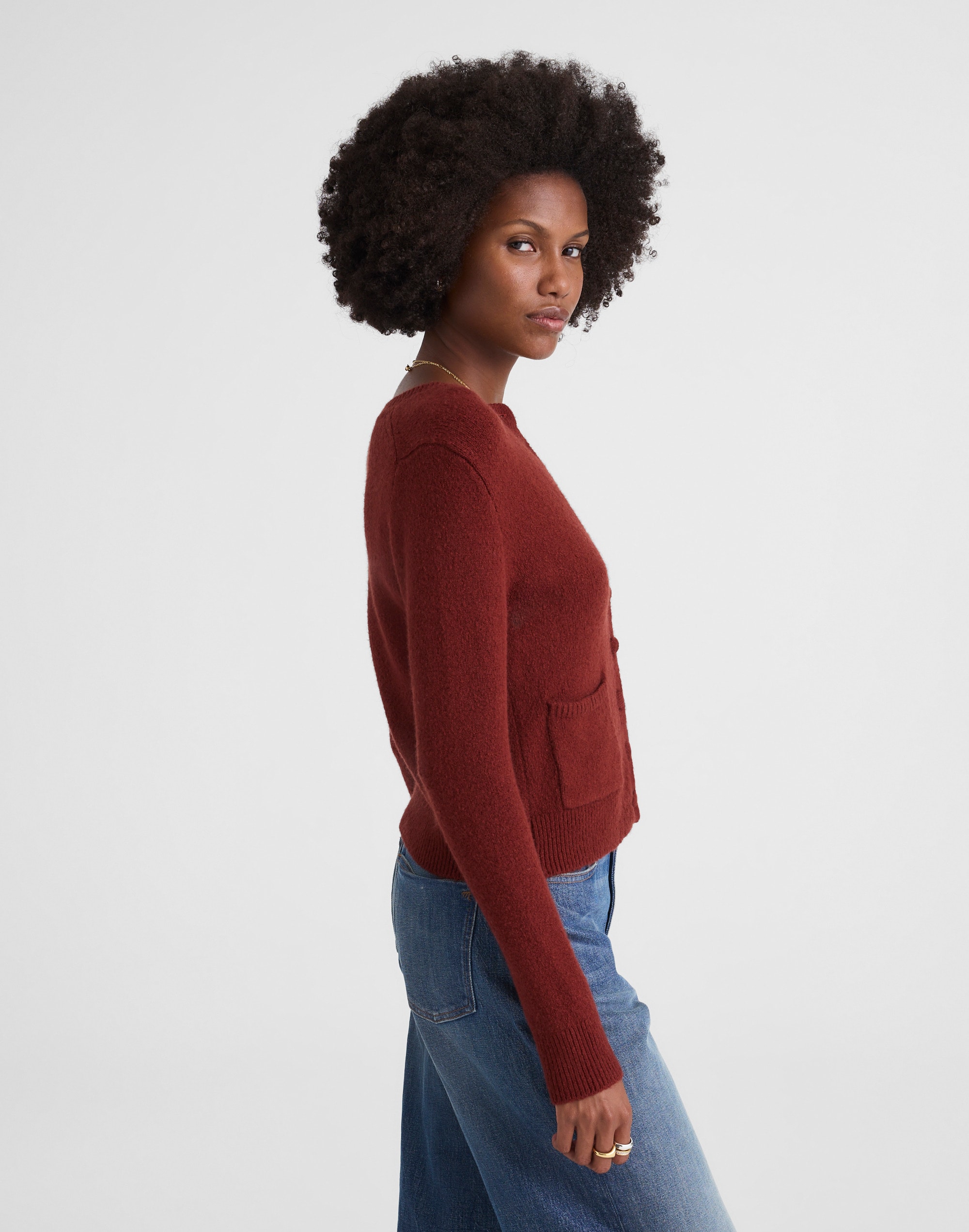 Patch-Pocket Cotton-Blend Cardigan