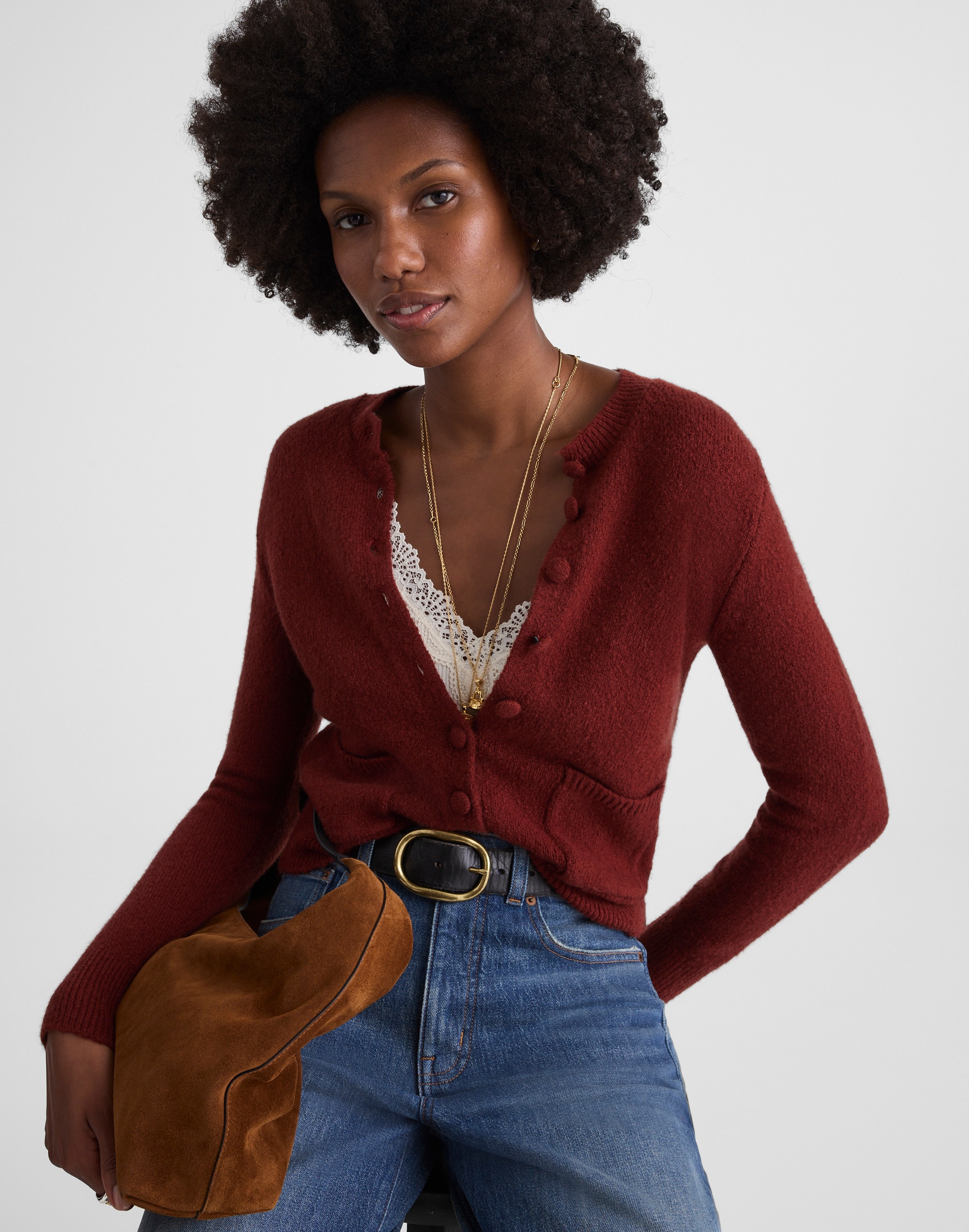 Patch-Pocket Cotton-Blend Cardigan