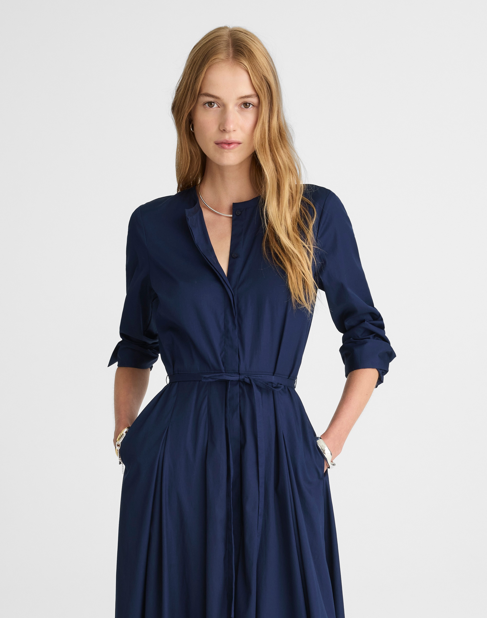 Tie-Waist Midi Shirtdress