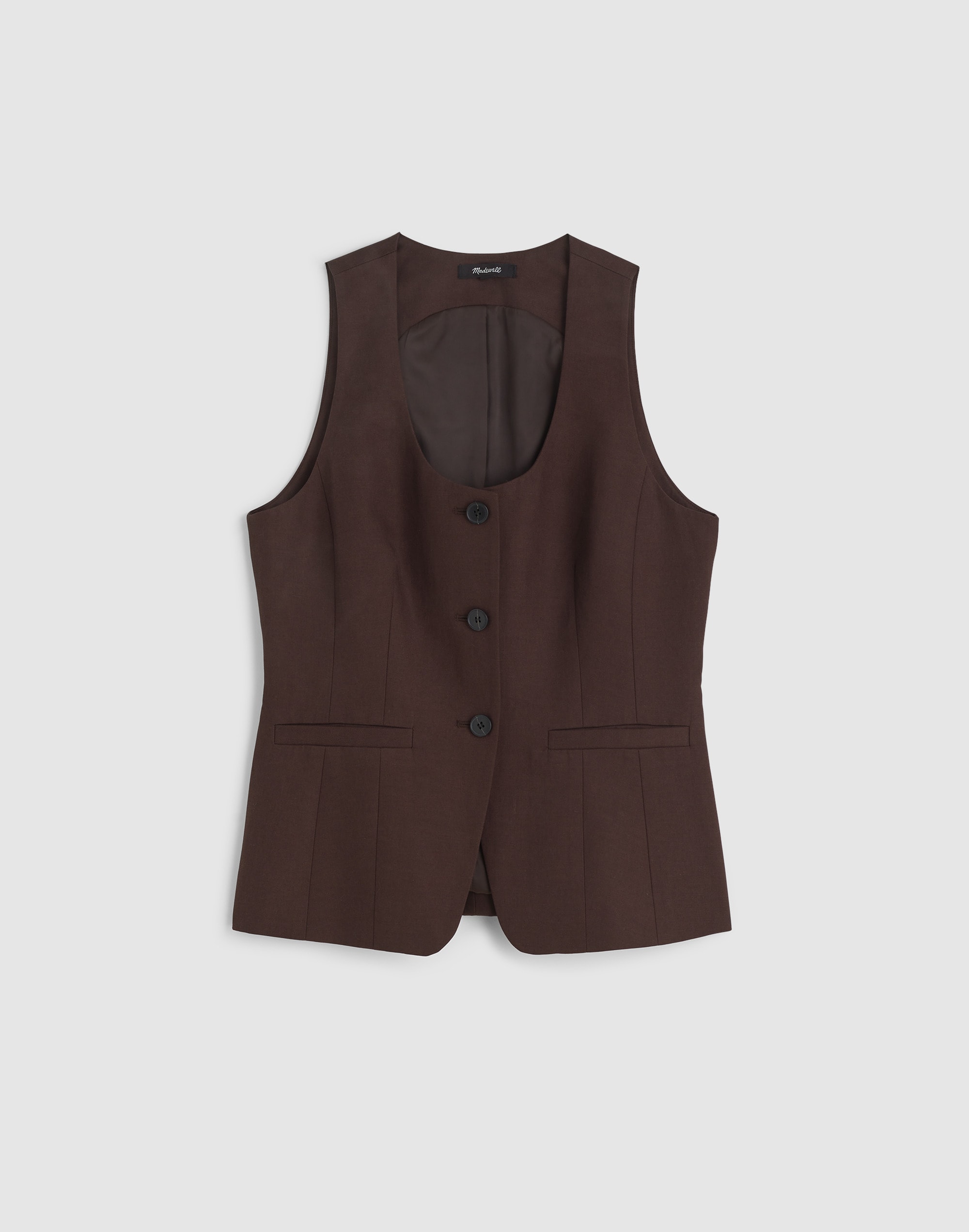 Scoopneck Cutaway Vest in Drapey Twill