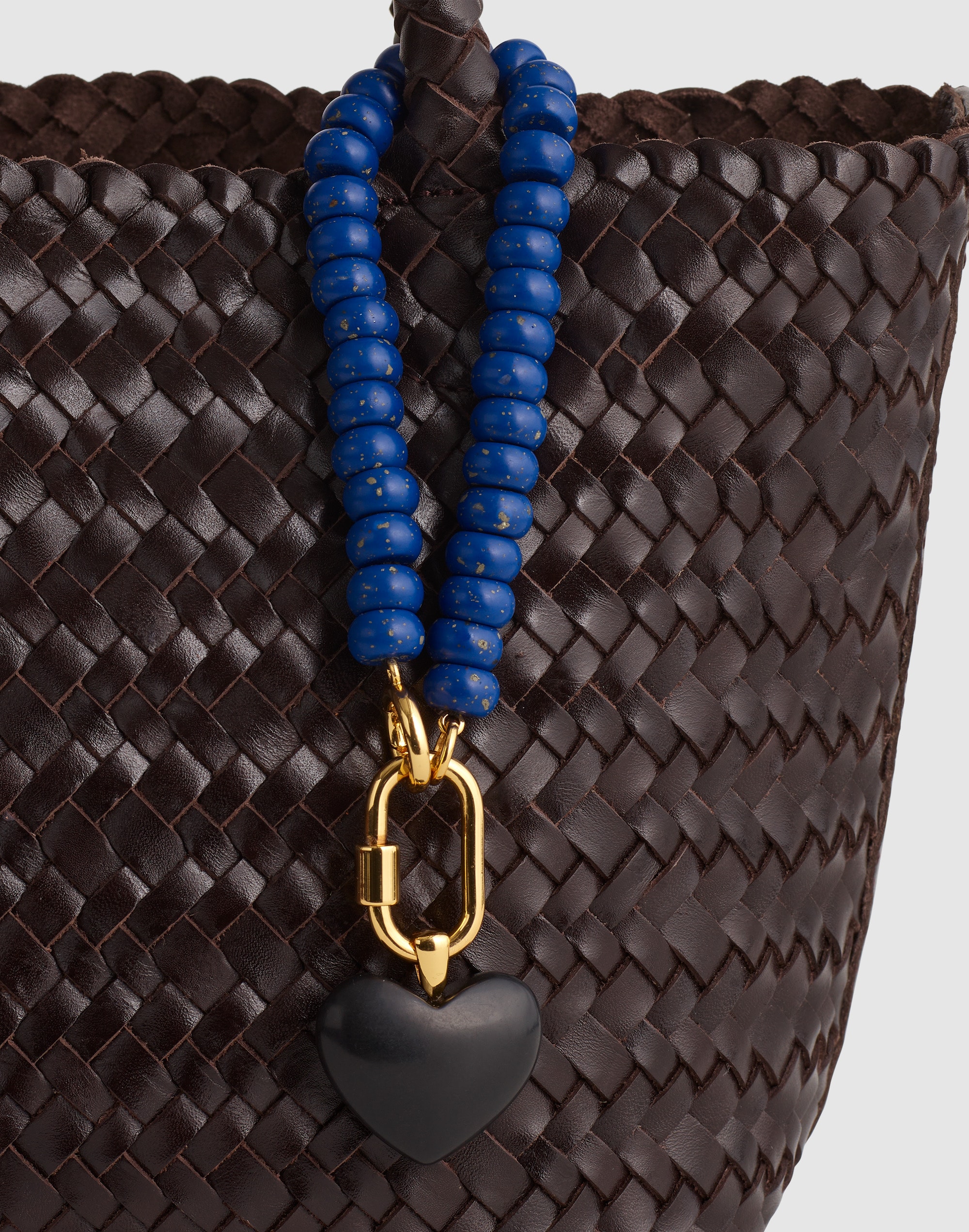 Beaded Heart Carabiner Bag Charm