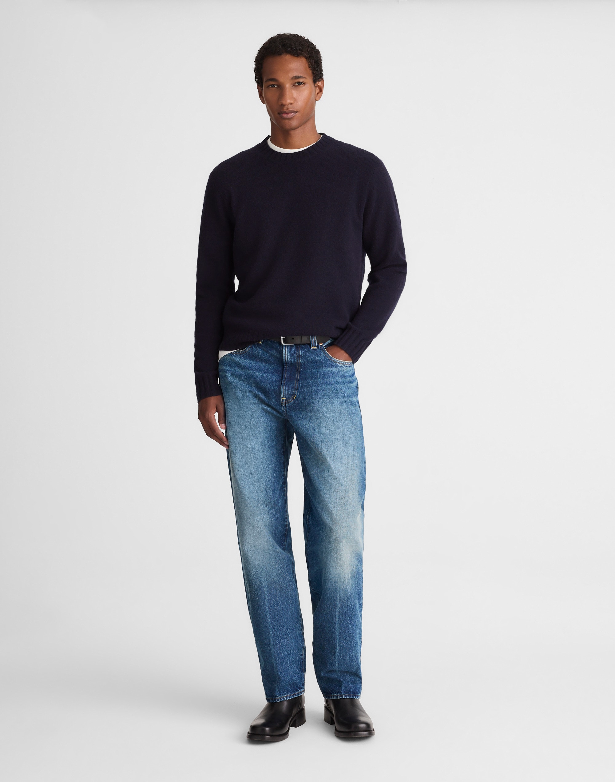Madewell The 1991 Loose Straight Jeans In Fearn Wash In Blue