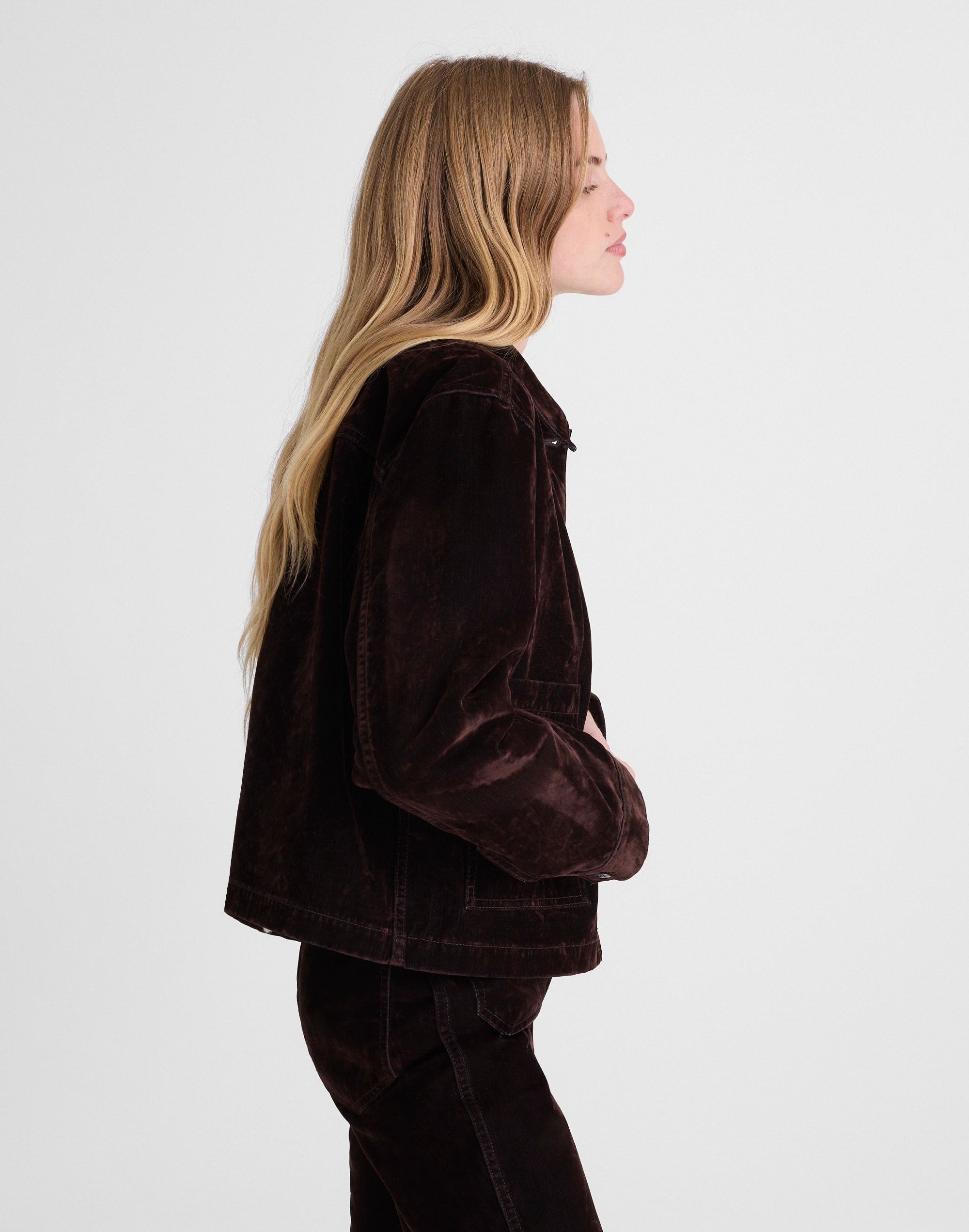 Flocked Denim Chore Jacket