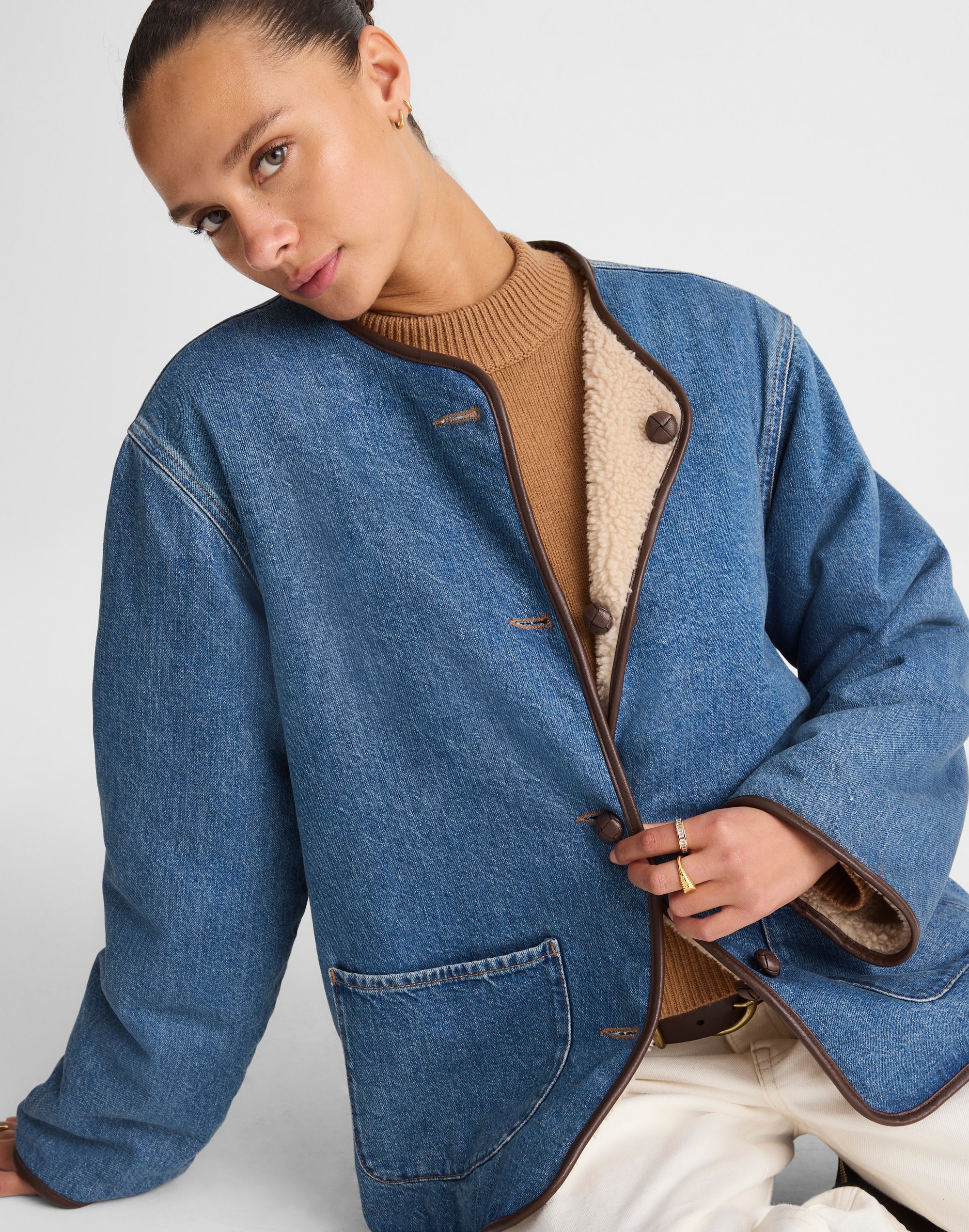 Reversible Denim &amp; Sherpa Jacket